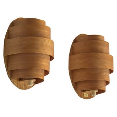 Bo Paulson, Wall Lights, Pine, Sweden, 1980s