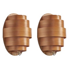Bo Paulsson, Lights, placage de pin moulé, Suède, 1970