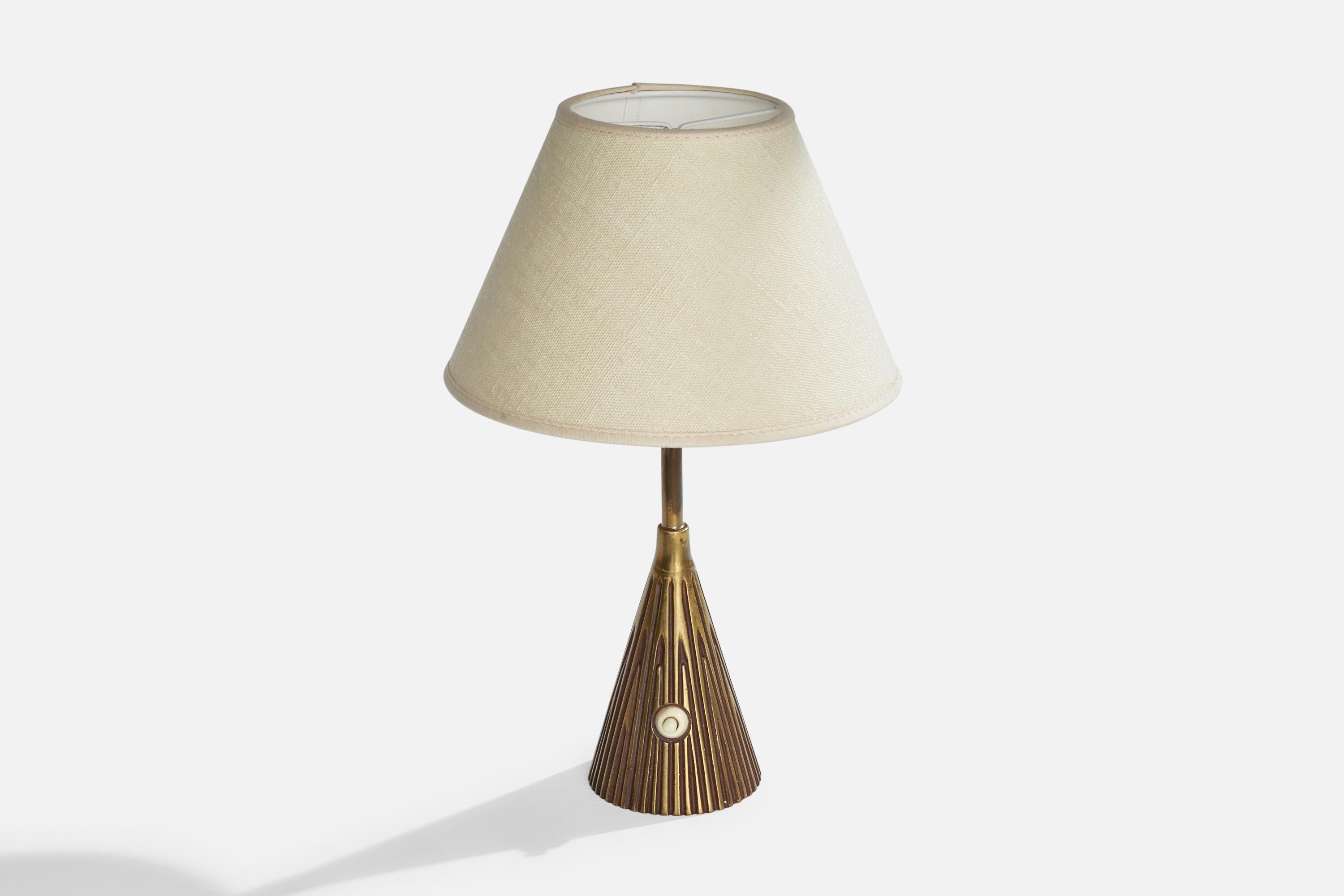 Scandinave moderne Bo Råman, lampe de table, laiton, Suède, années 1950 en vente
