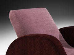 Bo Wretling for Otto Wretling Lounge Chair in Bicolor Purple Pierre Frey Mohair