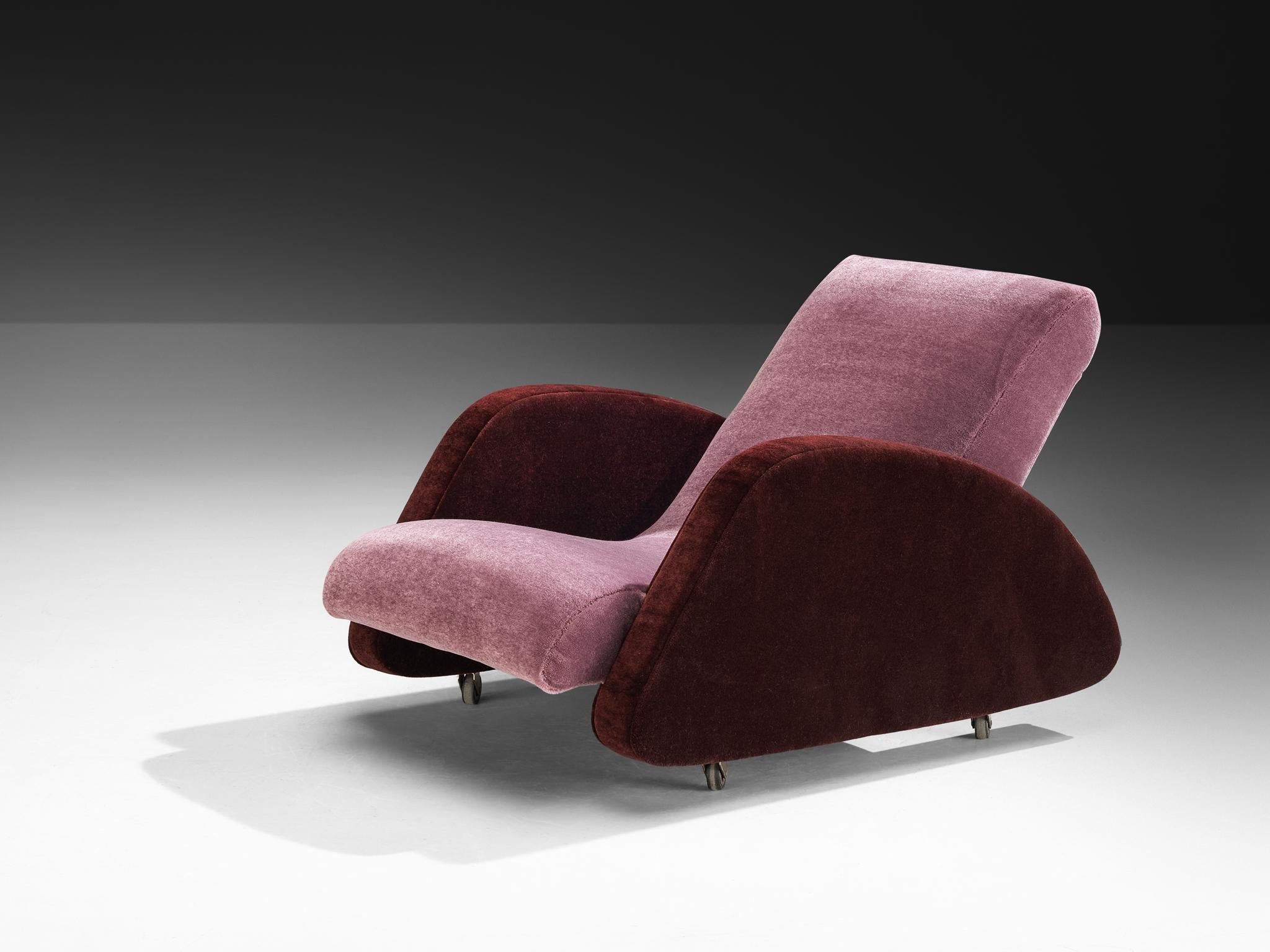 Bo Wretling para Otto Wretling Silla de salón de mohair Pierre Frey bicolor morado en venta 1