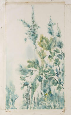 Bo Zhang Floral Original Oil On Canvas "Little Green Flowers"