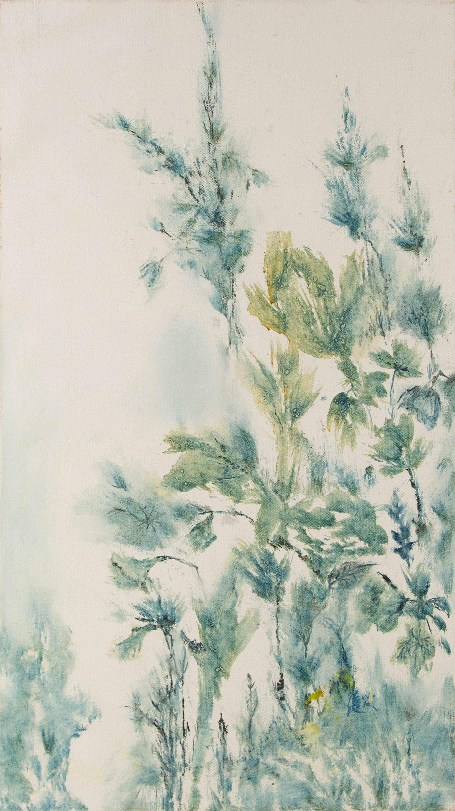  Titel: Kleine grüne Blumen
 Medium: Öl auf Leinwand
 Größe: 27,5 x 15,5 Zoll
 Rahmen: Einrahmungsmöglichkeiten vorhanden!
 Zustand: Das Gemälde scheint in ausgezeichnetem Zustand zu sein.
 Hinweis: Dieses Gemälde ist nicht aufgespannt und wird