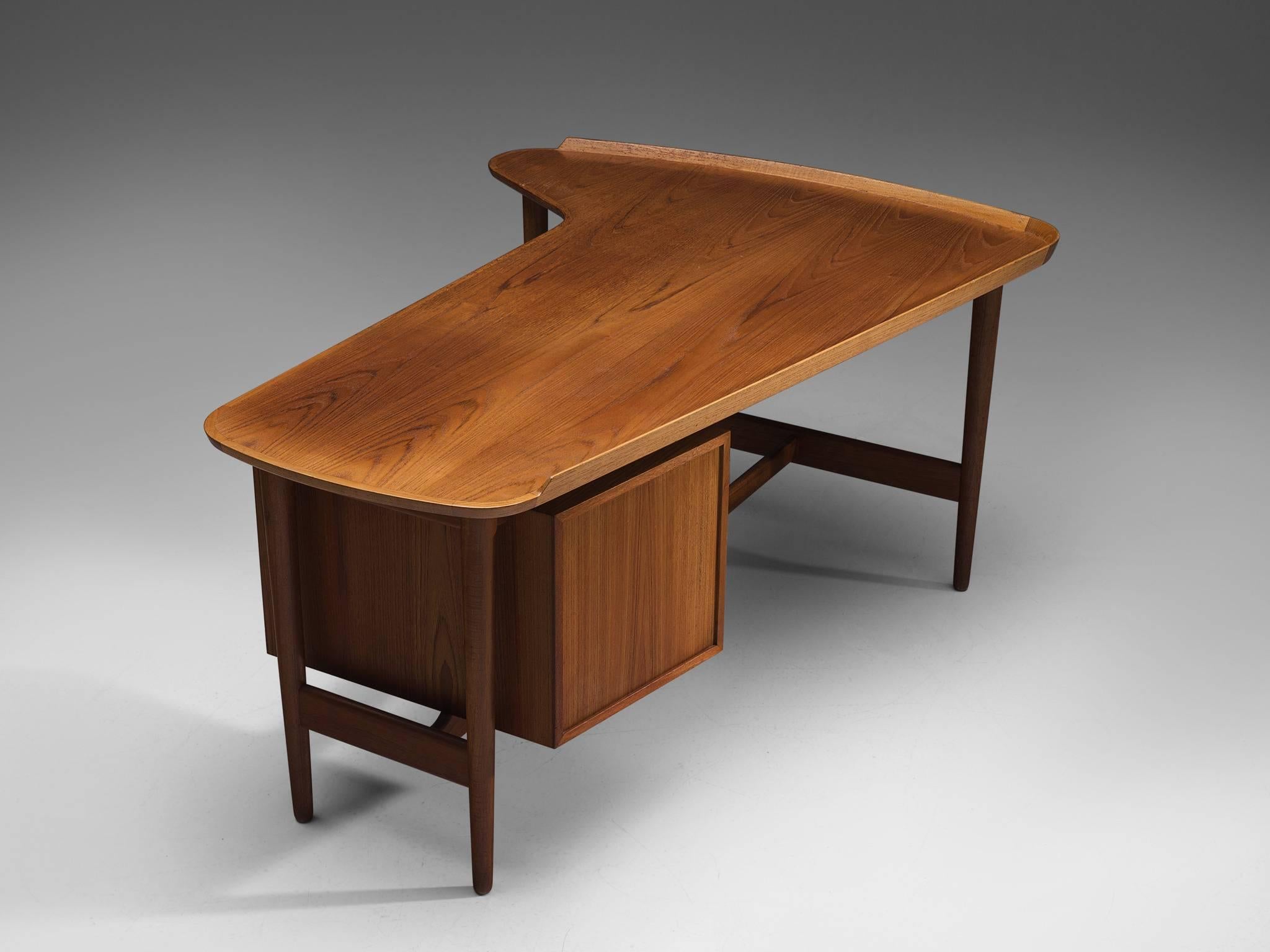 Mid-Century Modern Arne Vodder for Bovirke Freeform Teak Desk by 