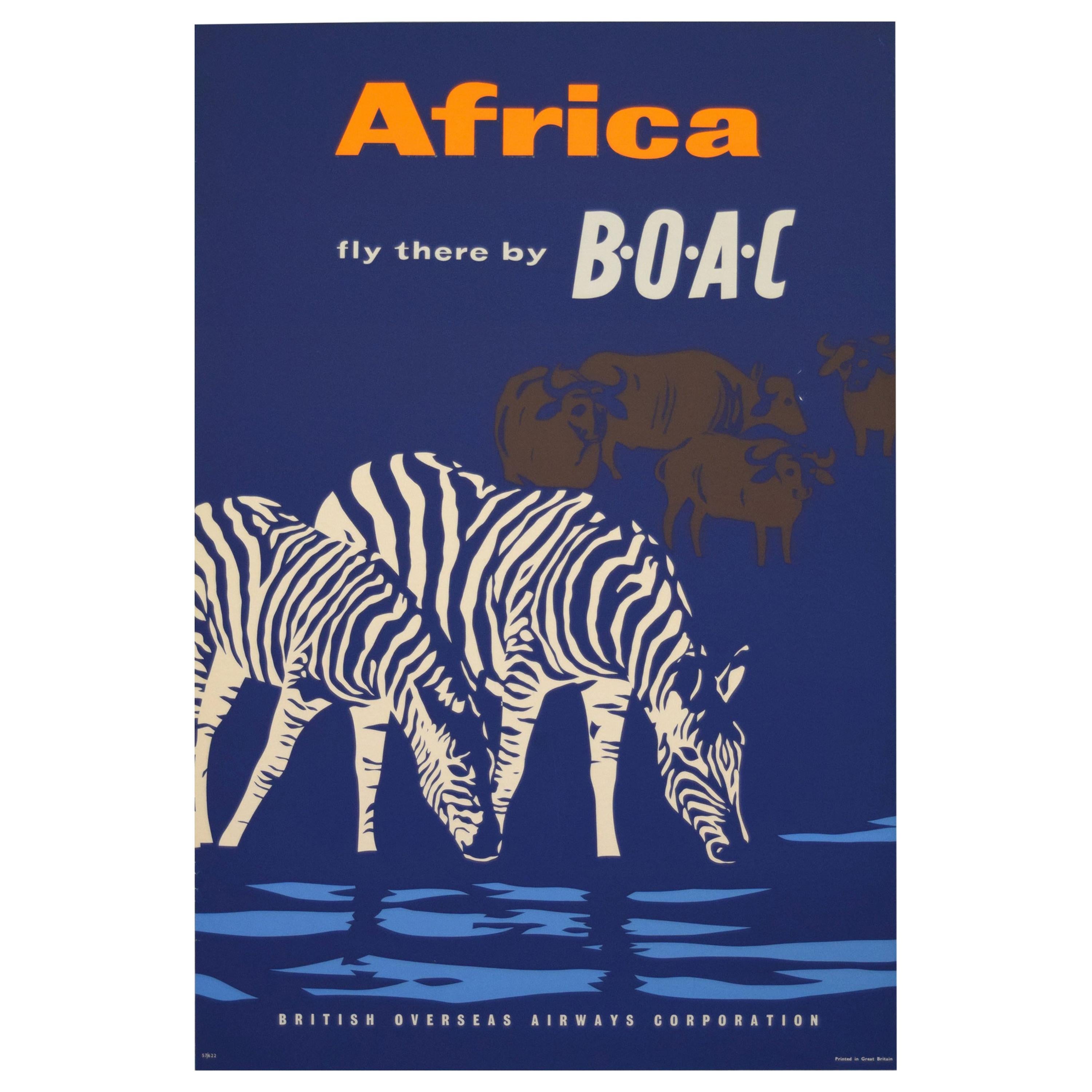 BOAC 1957 Africa Travel Poster