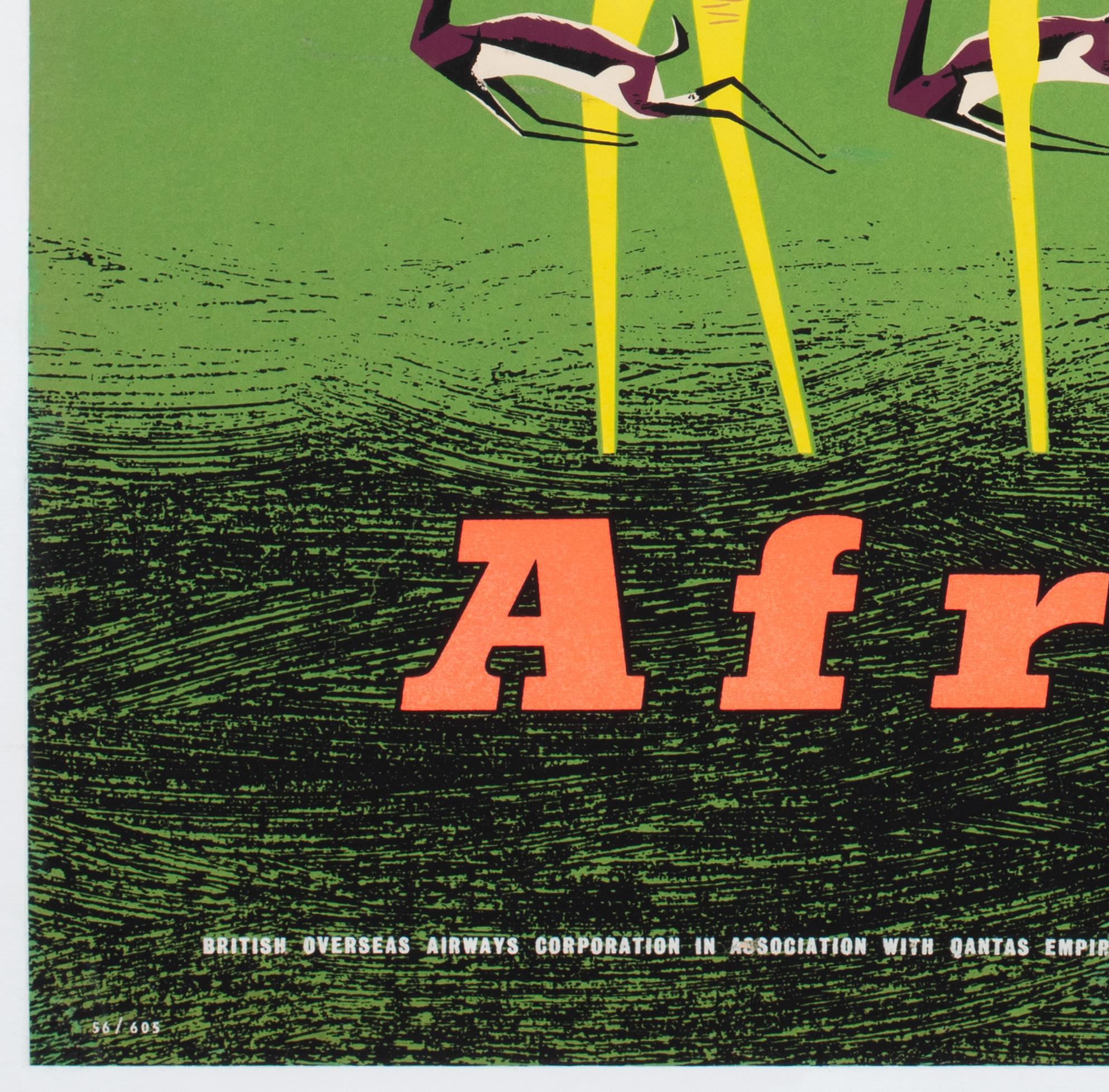 BOAC Africa 1956 Travel Advertising  Poster, Maurice Laban For Sale 1