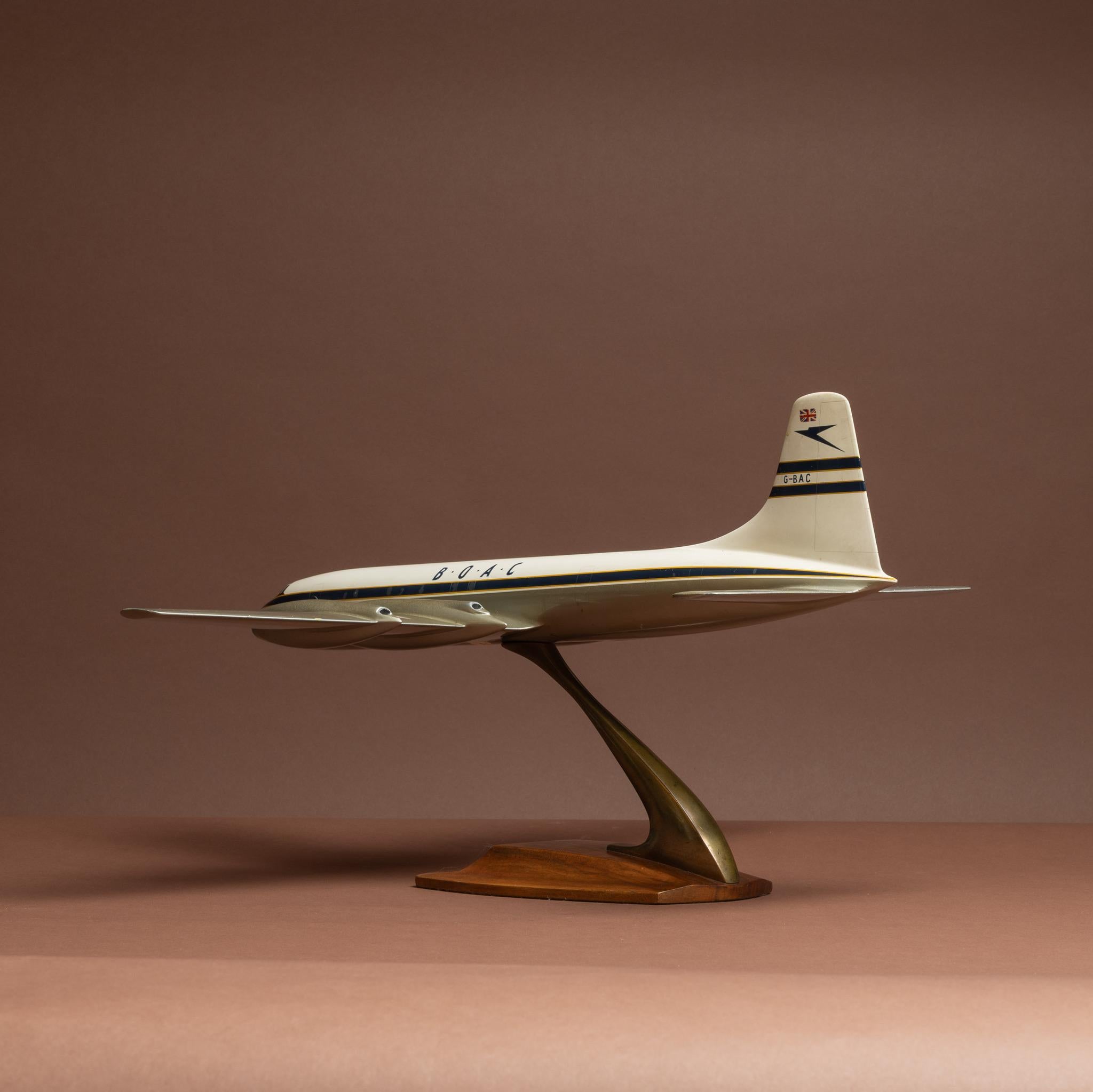 Aluminum BOAC Bristol Britannia Model Airliner, circa 1957