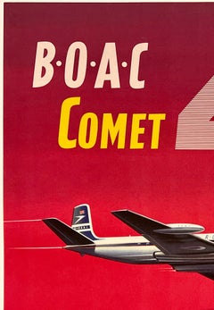 B.O.A.C. COMET 4 JETLINER Original Vintage Airline British Air Travel Poster