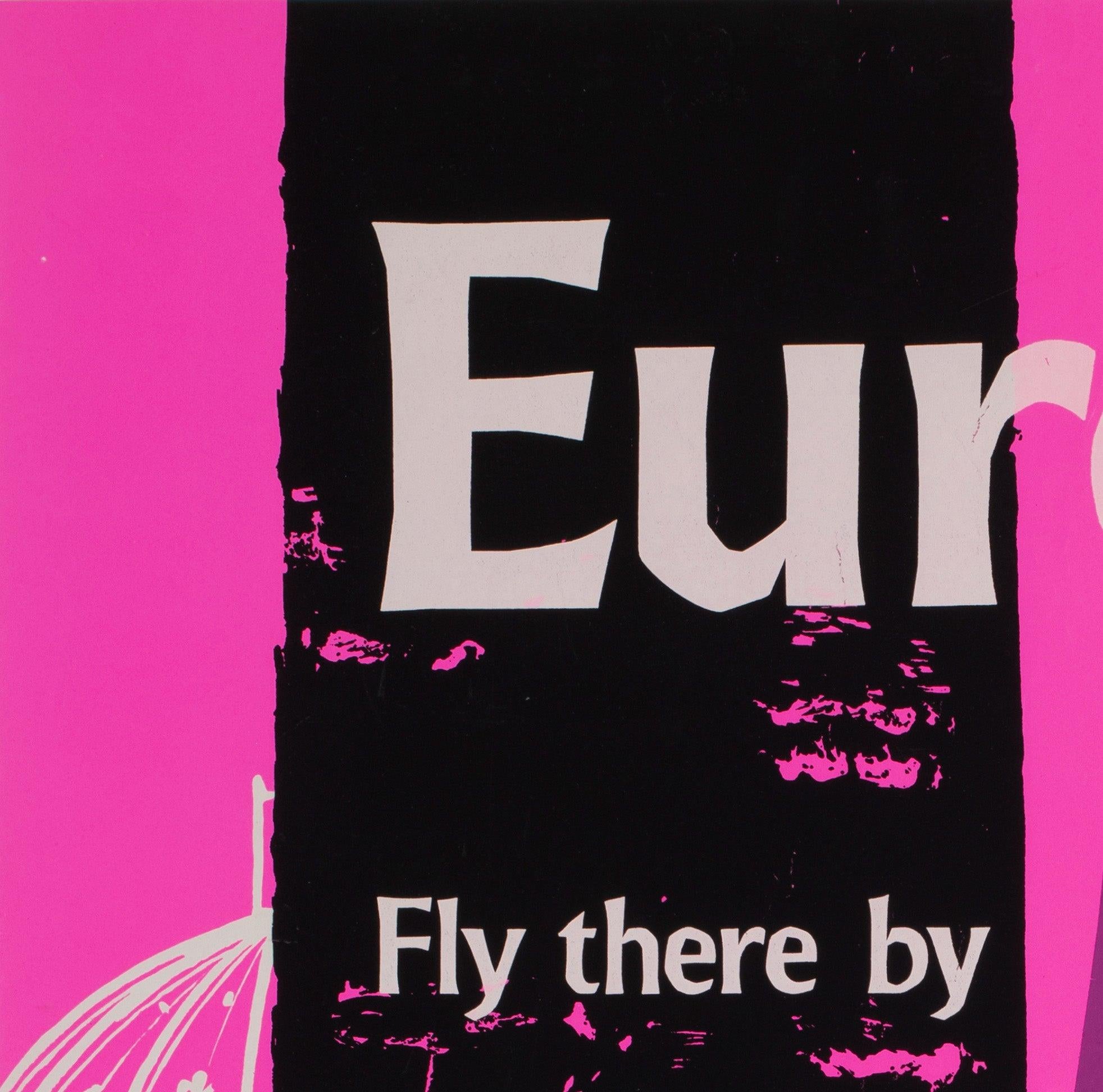 British BOAC Europe c1955 Silkscreen Travel Poster For Sale
