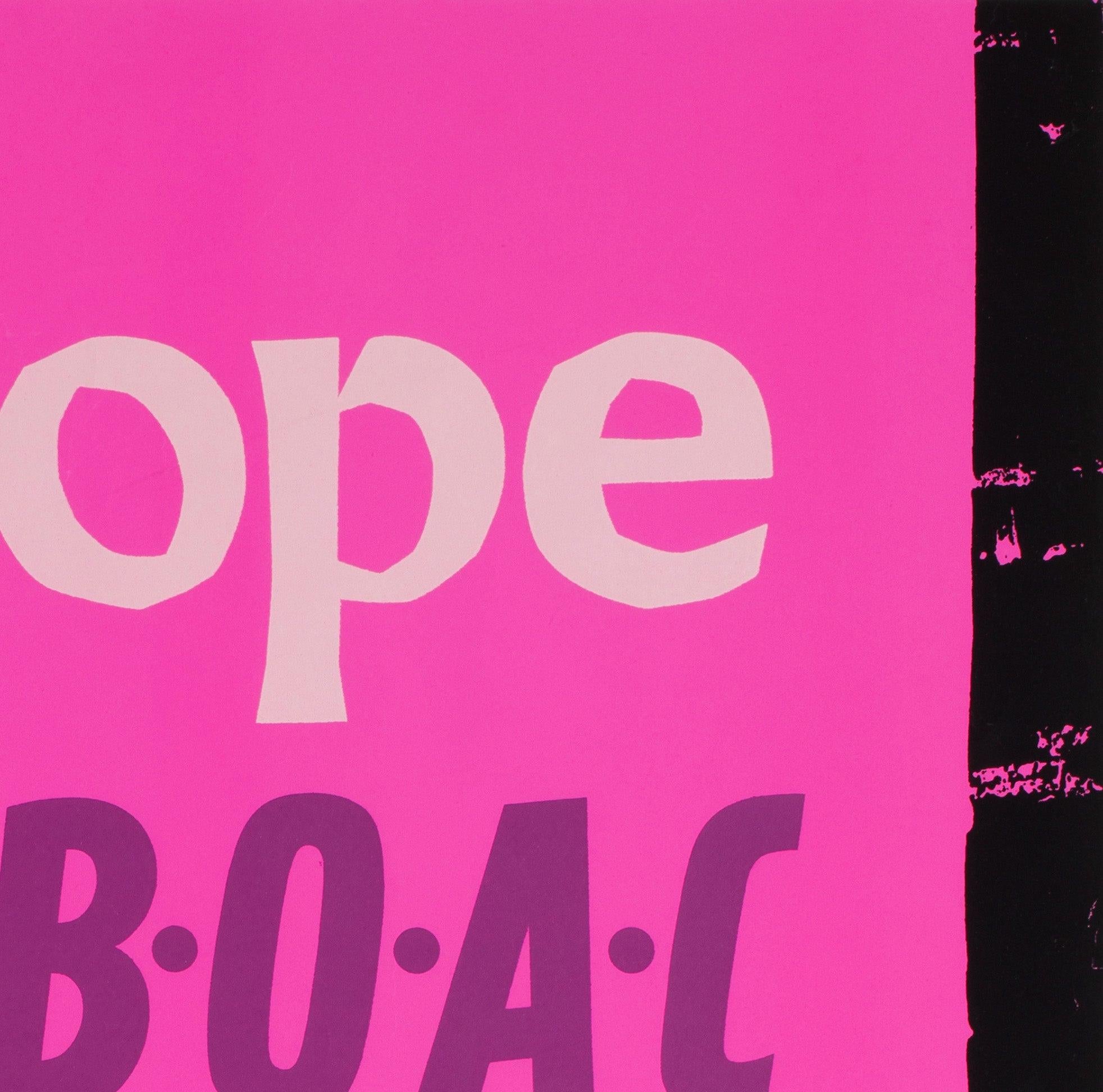 BOAC Europe c1955 Silkscreen Travel Poster In Excellent Condition For Sale In Bath, Somerset