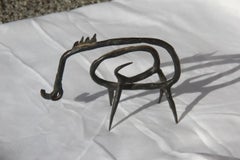 Sculpture de sanglier en fer forgé et perlé à la main, style Gio Ponti, mi-siècle moderne