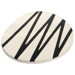 Board or Serving Plate Stone Resin Contemporary Style Black/White