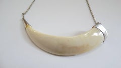 Boars Tusk Sterling Silver Necklace
