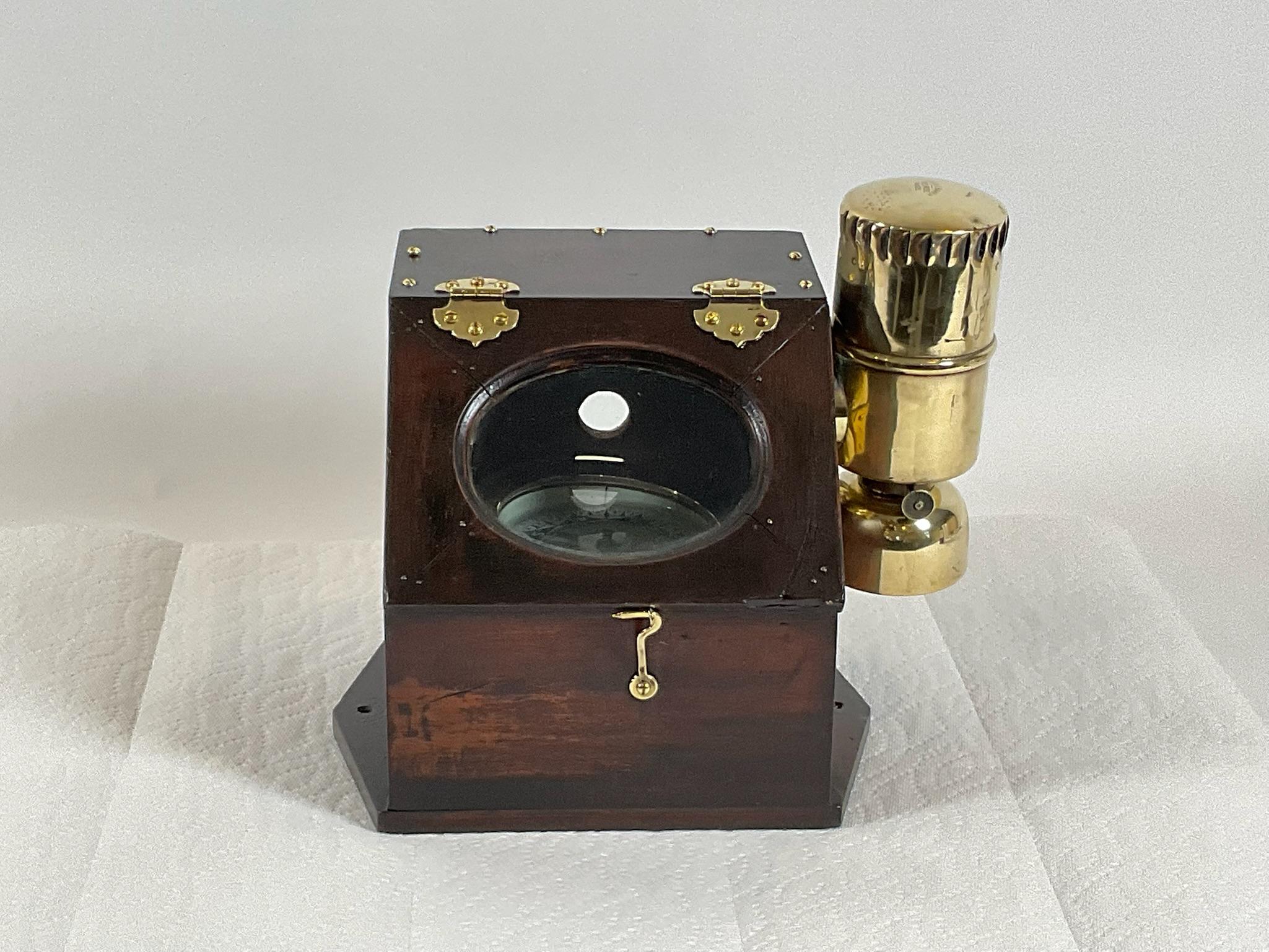 Boat Binnacle Compass from the 19th Century In Good Condition For Sale In Norwell, MA