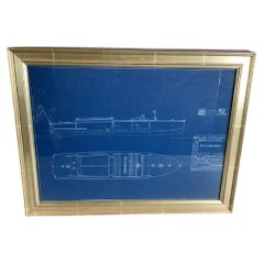 Vintage Boat Blueprint by Geo Lawley of Boston