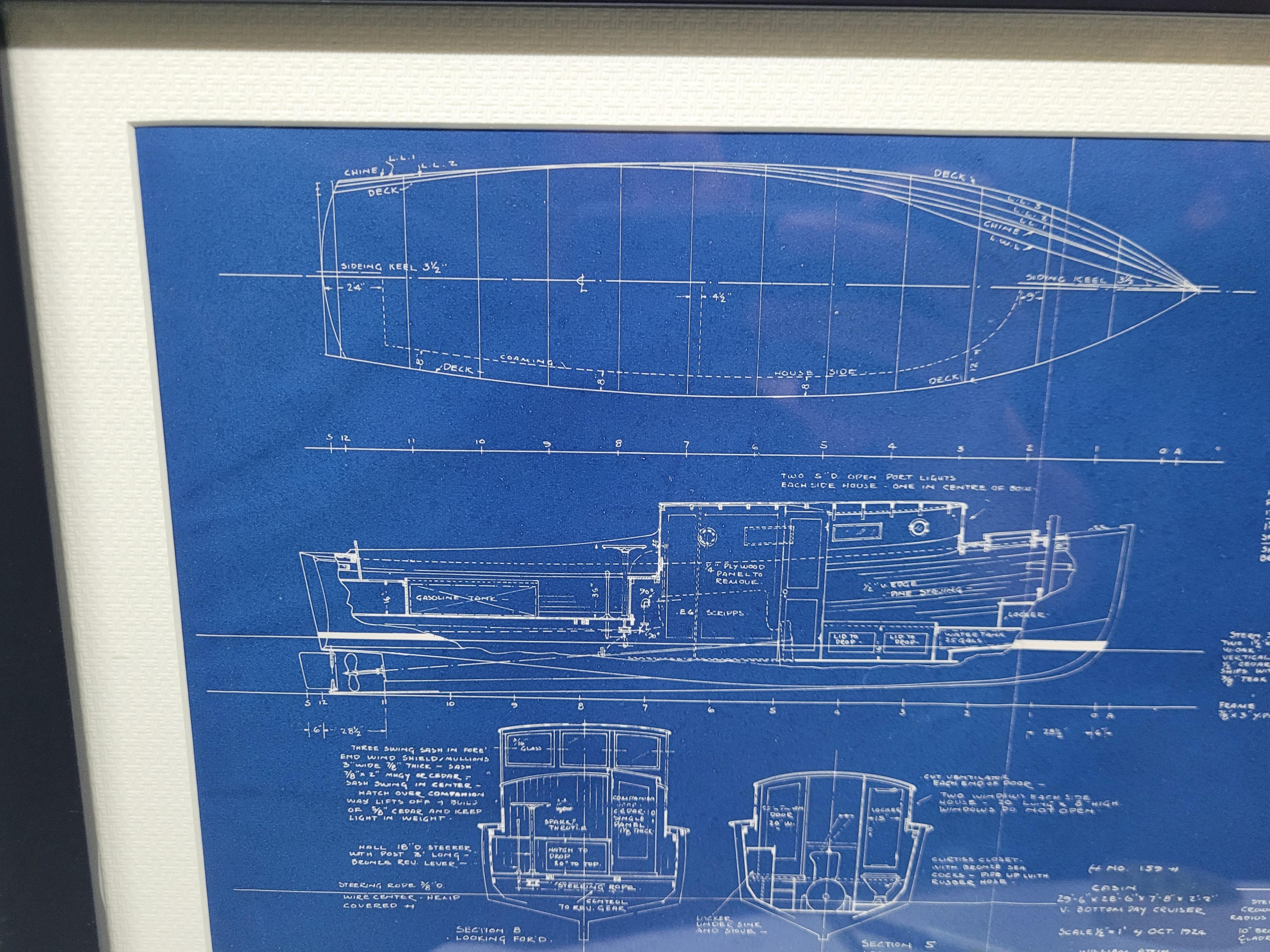 Blueprint of the Cabrilla de Motor Boating Publications en vente 6