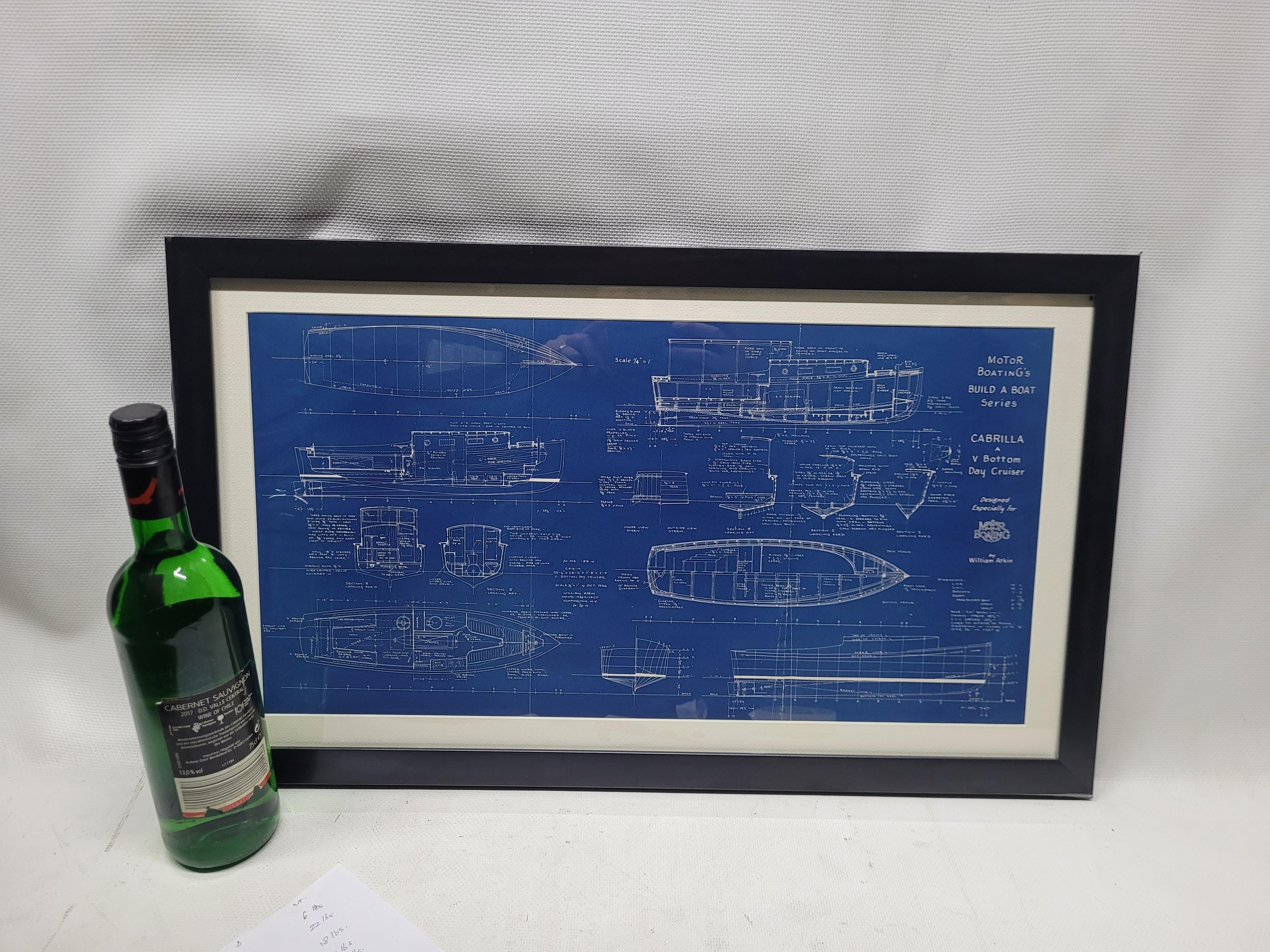Nord-américain Blueprint of the Cabrilla de Motor Boating Publications en vente