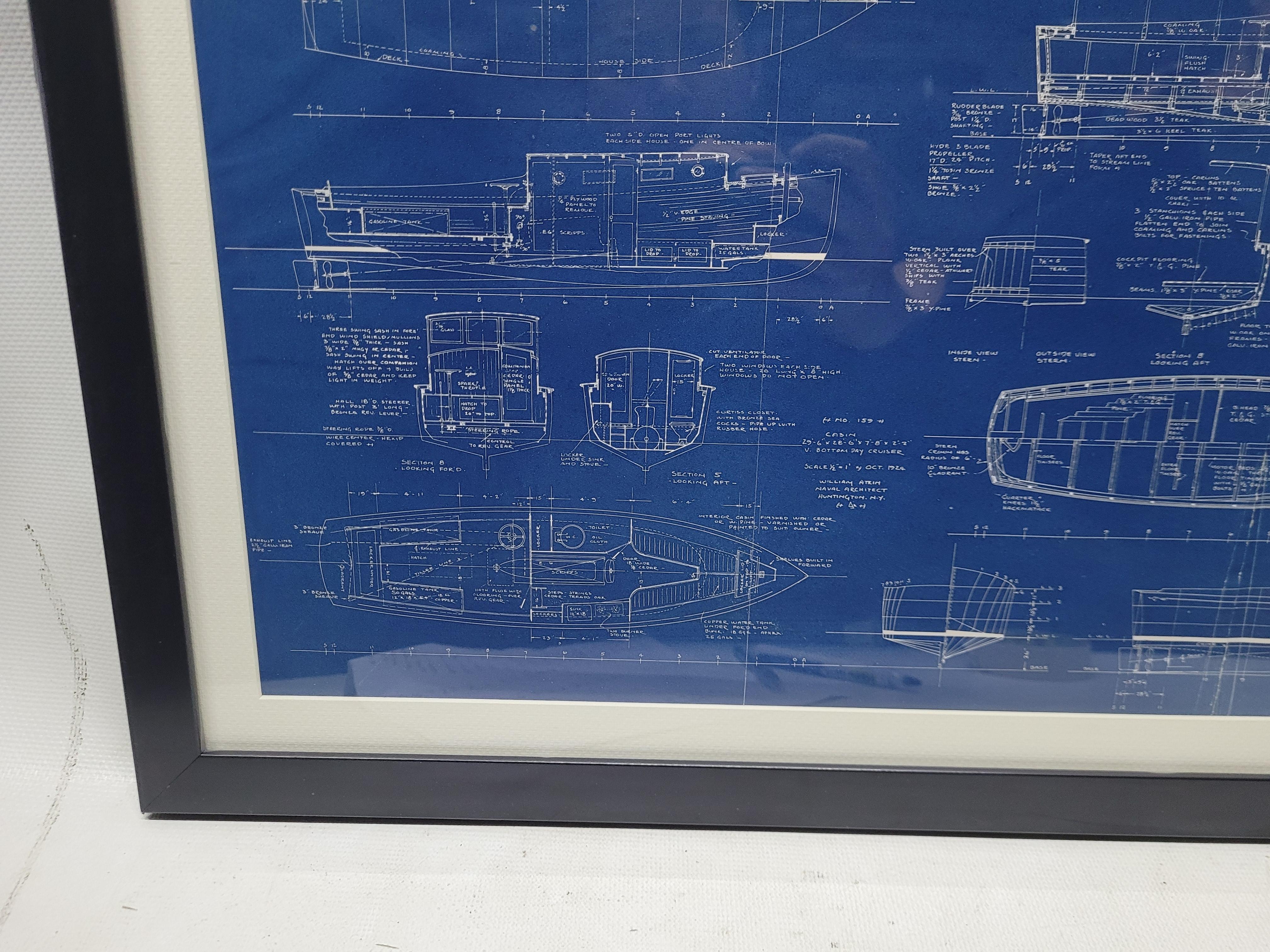 Blueprint of the Cabrilla de Motor Boating Publications en vente 1