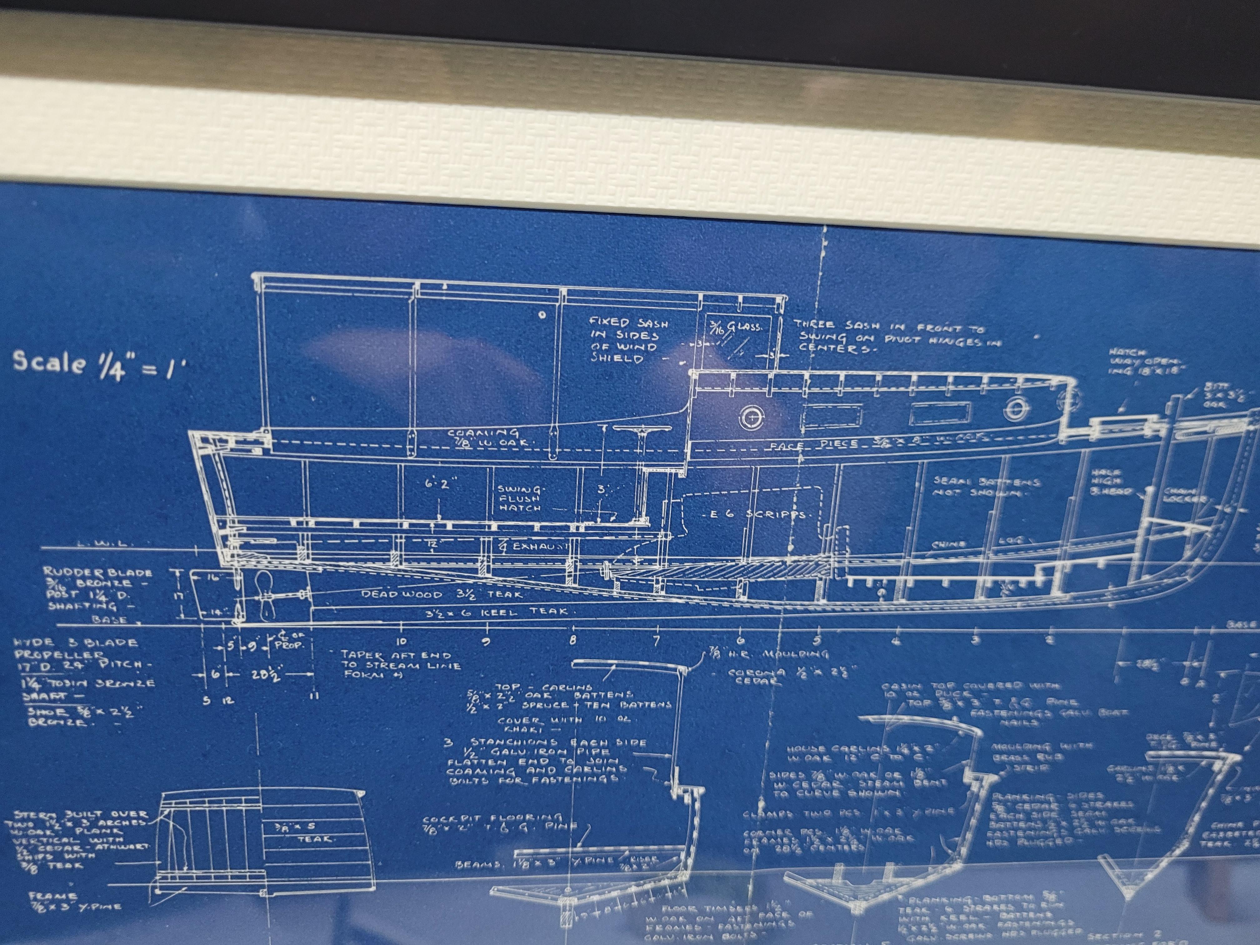 Blueprint of the Cabrilla de Motor Boating Publications en vente 2