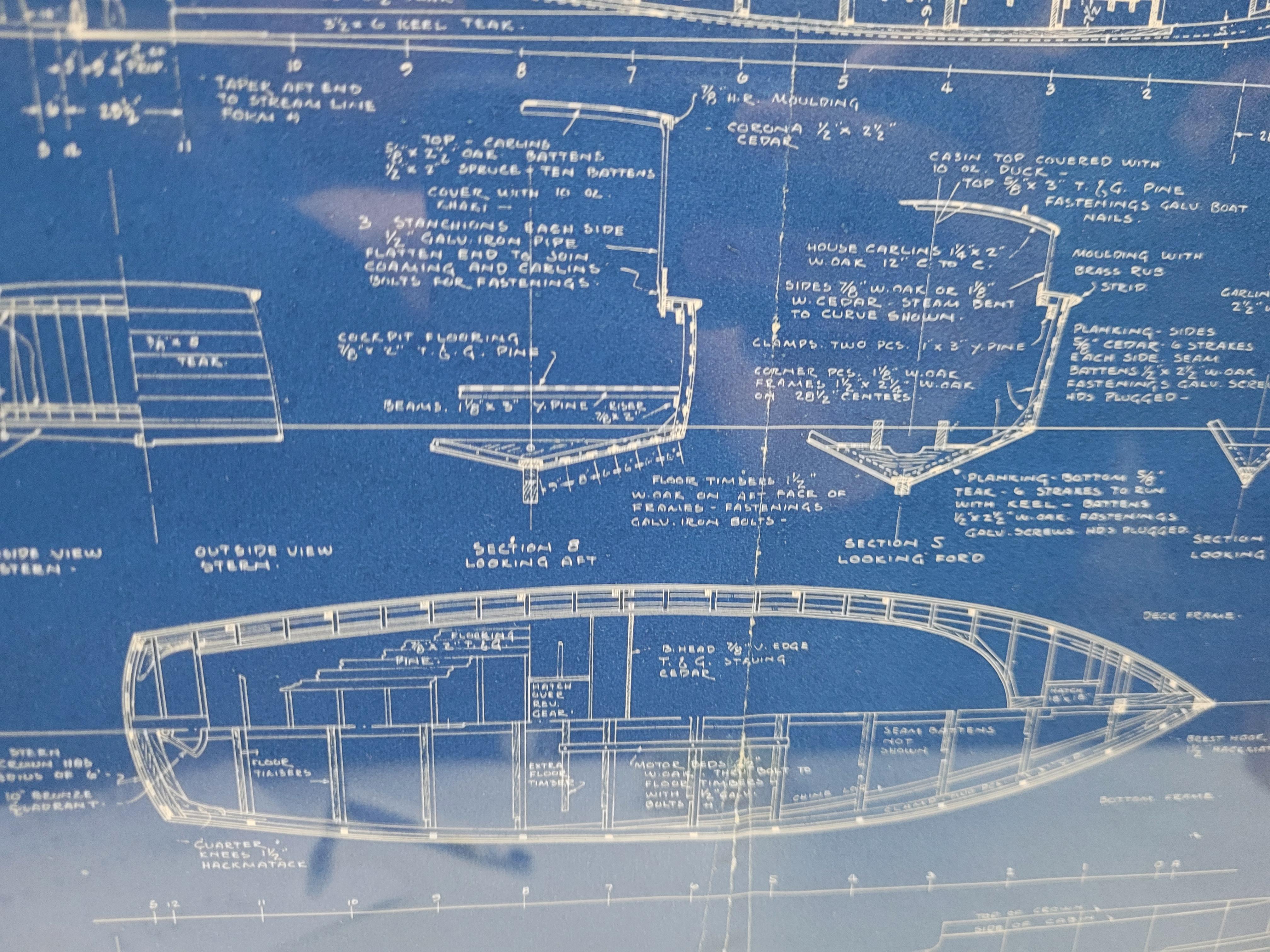 Blueprint of the Cabrilla de Motor Boating Publications en vente 3