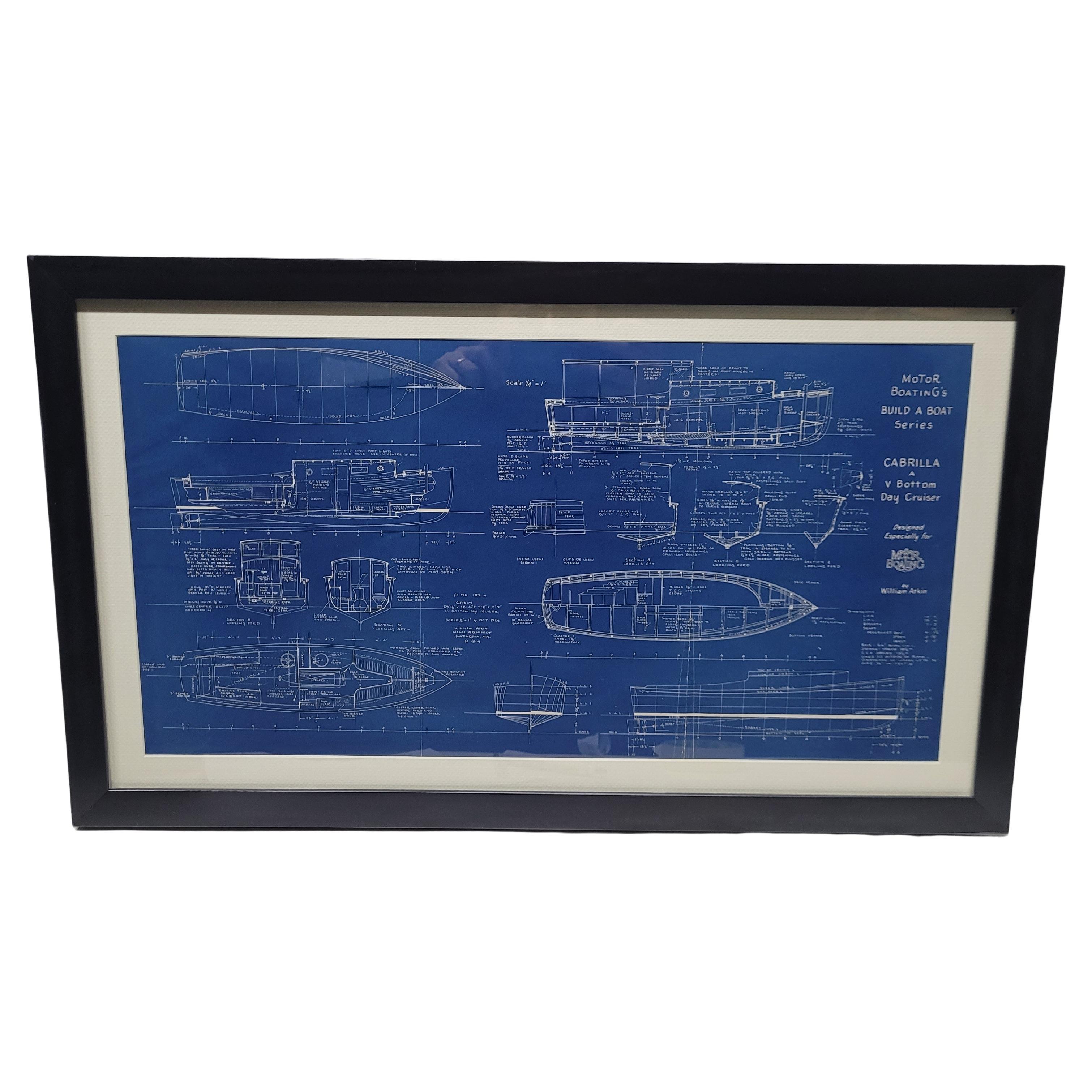 Boat Blueprint of the "Cabrilla" from Motor Boating Publications