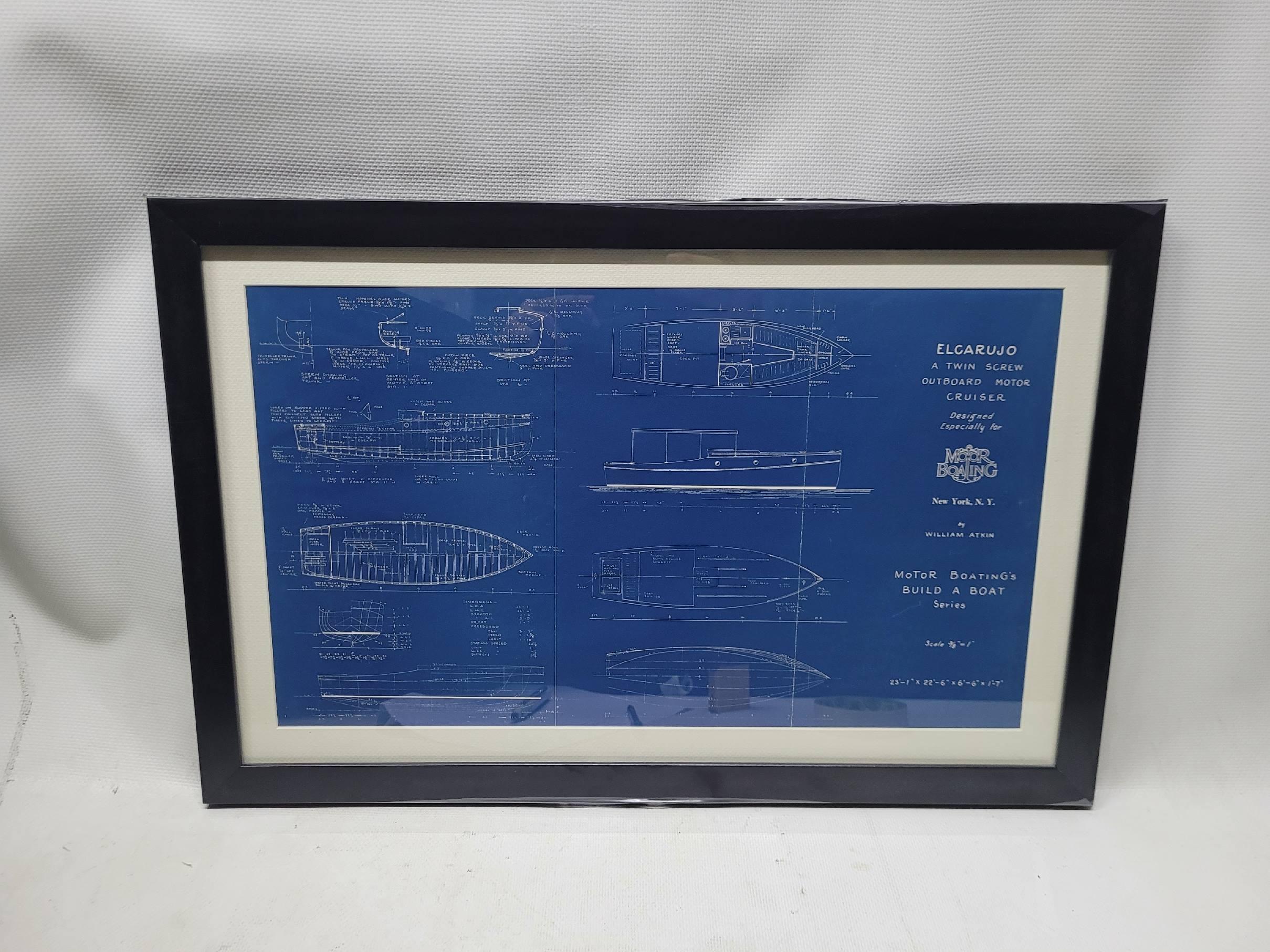Plano de barco de la serie Construye un barco de Motor Boating. Este plano muestra un diseño de William Atkin del 