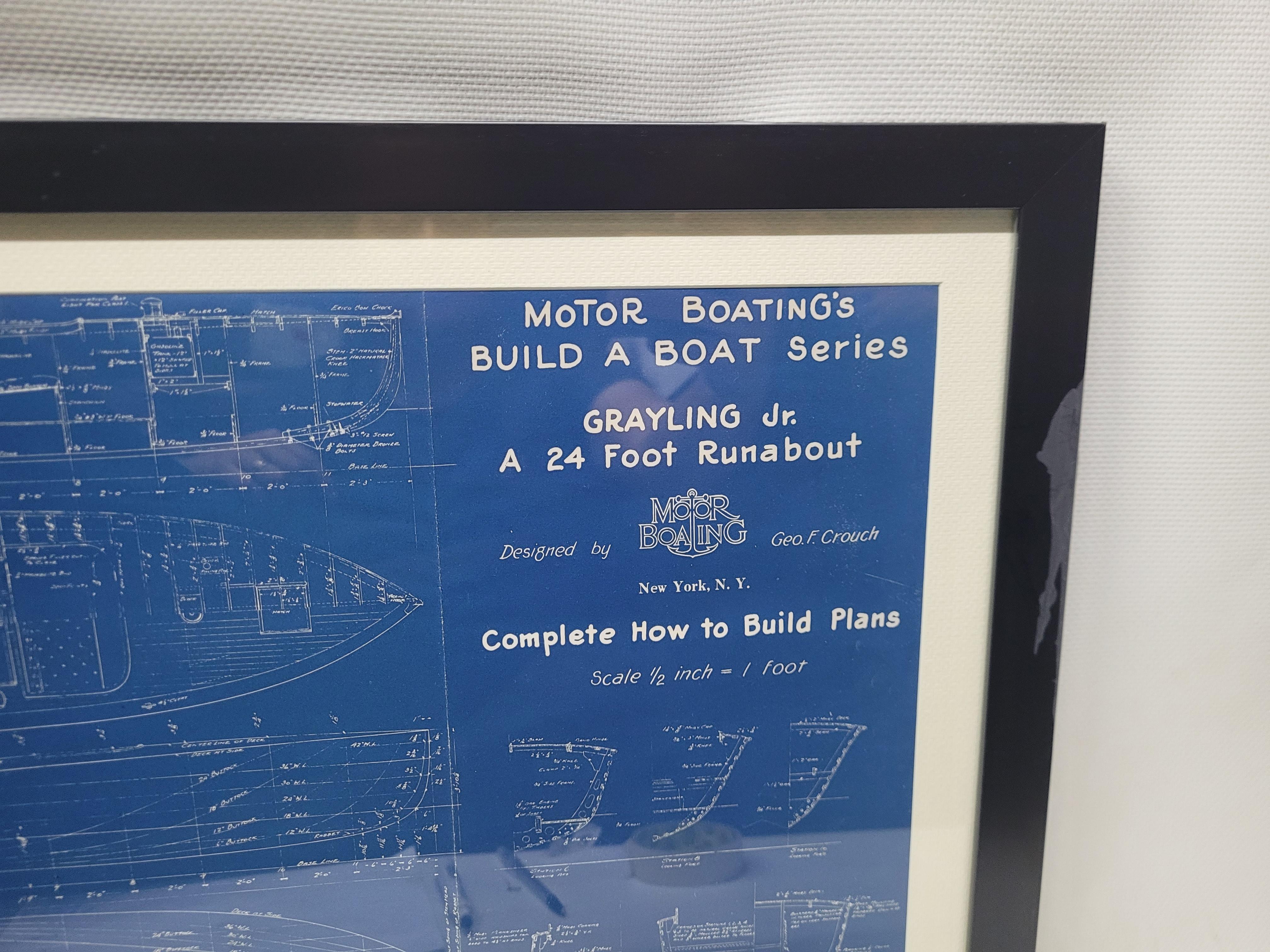 Mid-20th Century Boat Blueprint of the 