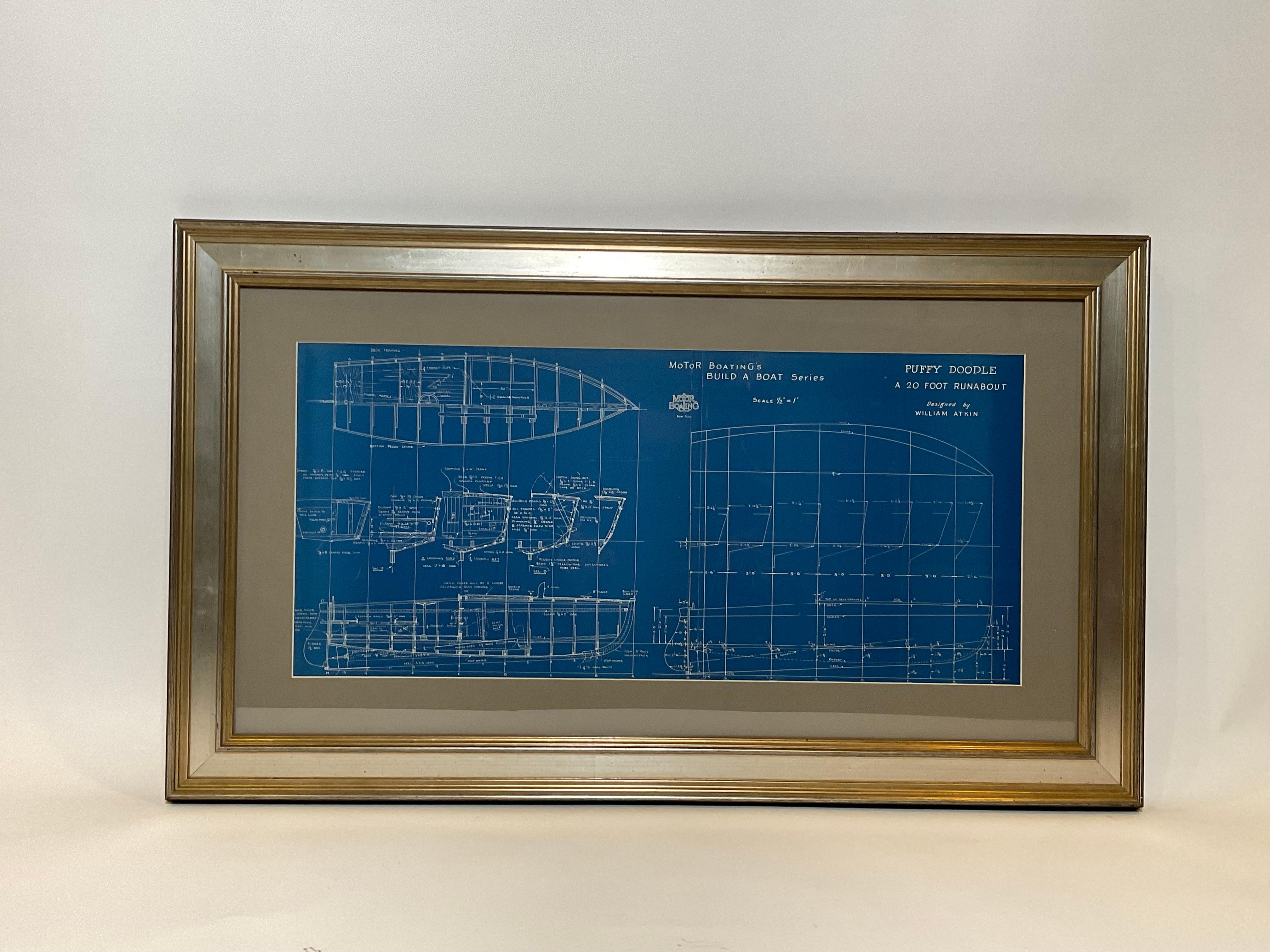 Boat Blueprint des Laufsteg-Blaues „Puffy Doodle“ (Nordamerikanisch) im Angebot