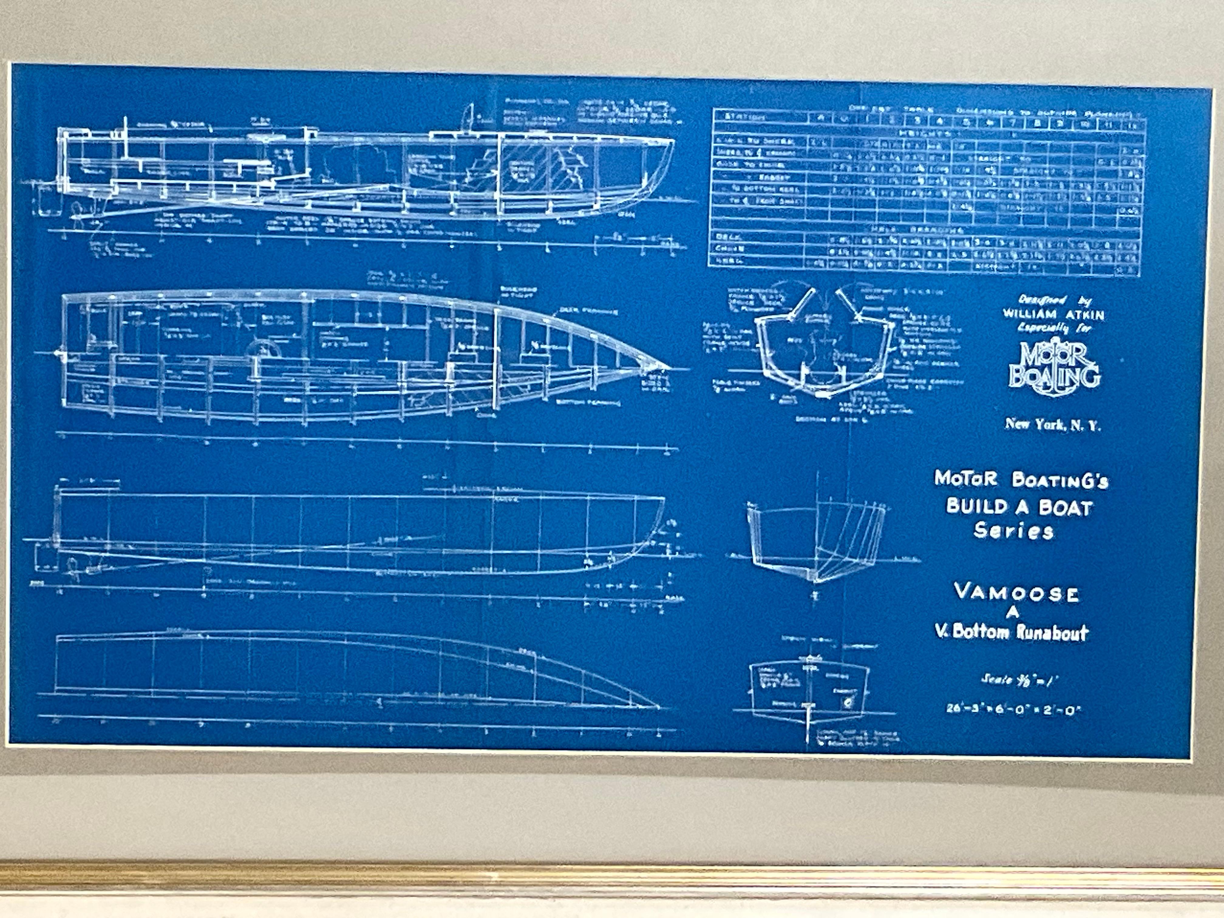 Boat Blueprint der überdachten Vamoose im Zustand „Gut“ im Angebot in Norwell, MA