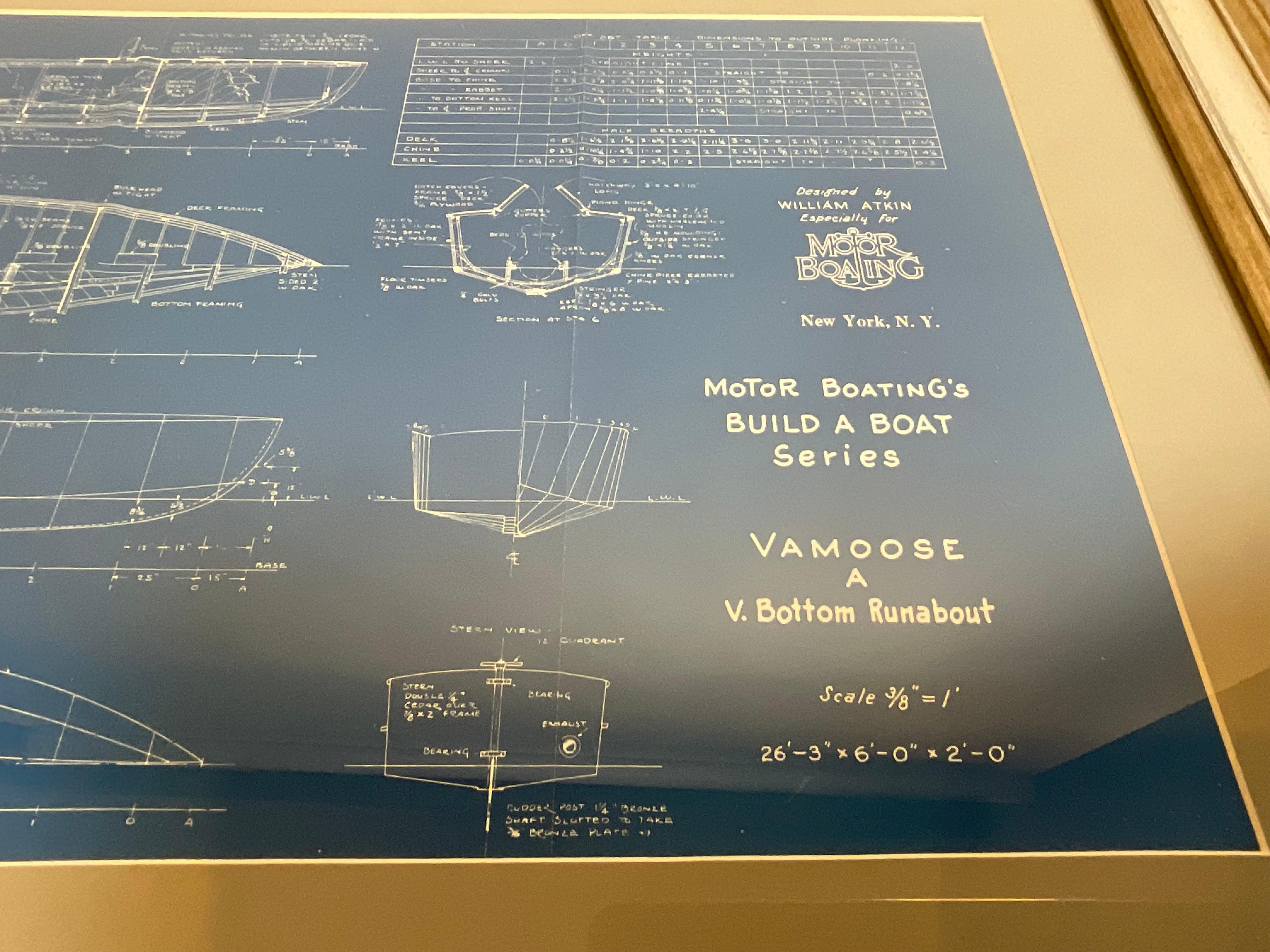 Boat Blueprint der überdachten Vamoose (Papier) im Angebot