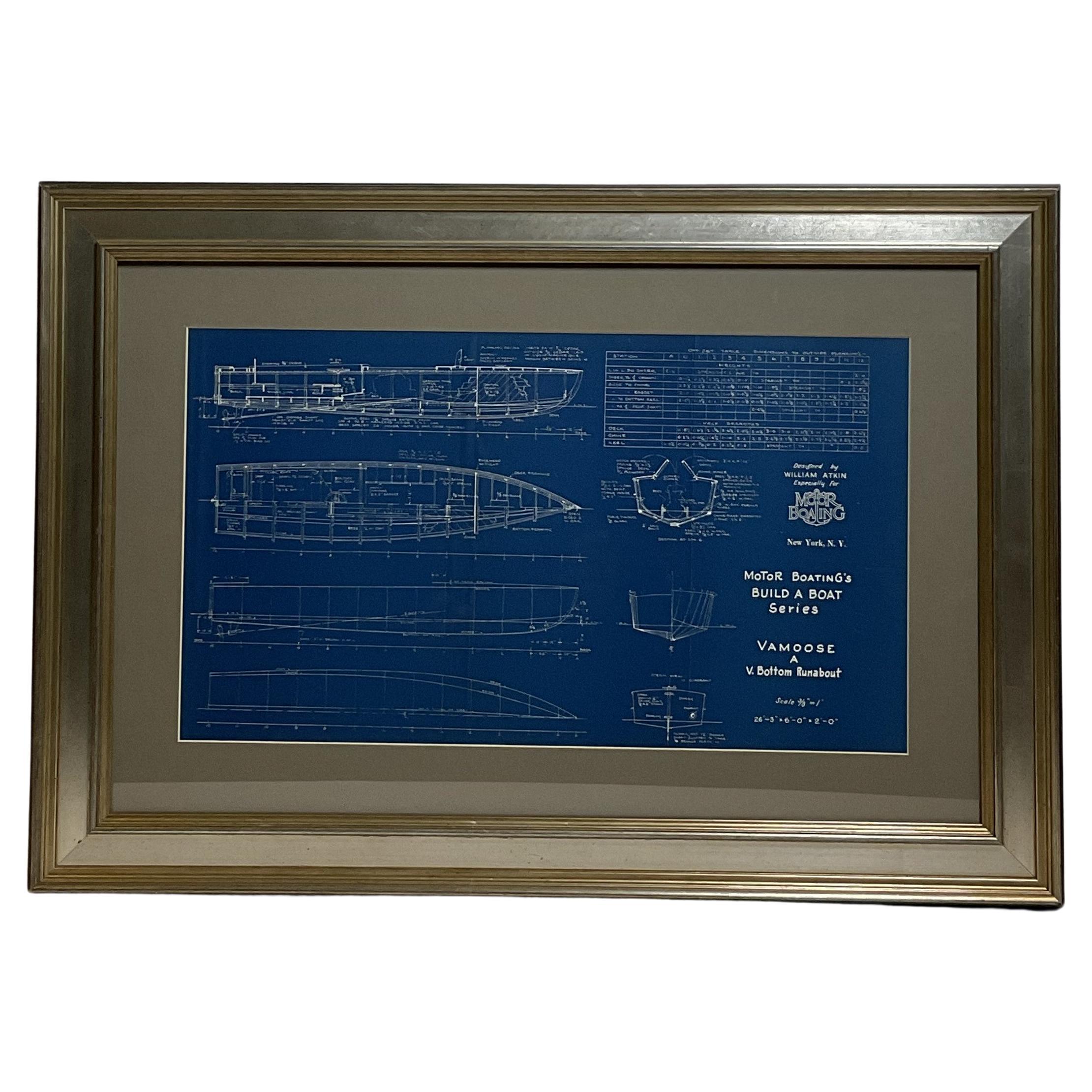 Boat Blueprint of the Runabout Vamoose For Sale