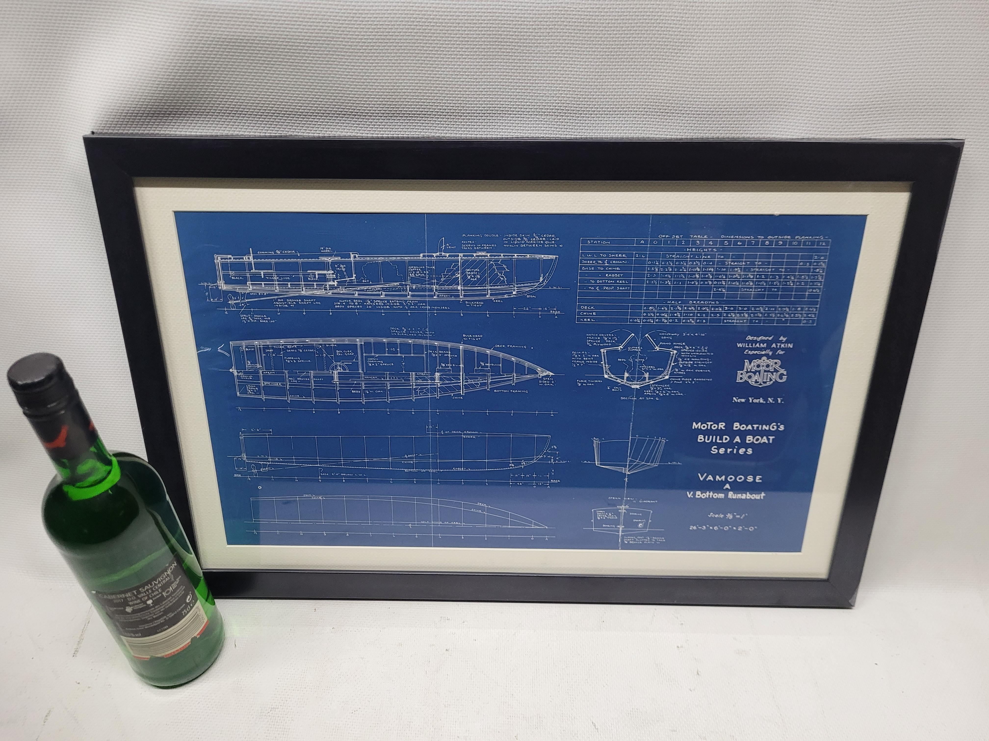 North American Boat Blueprint of the Runabout 
