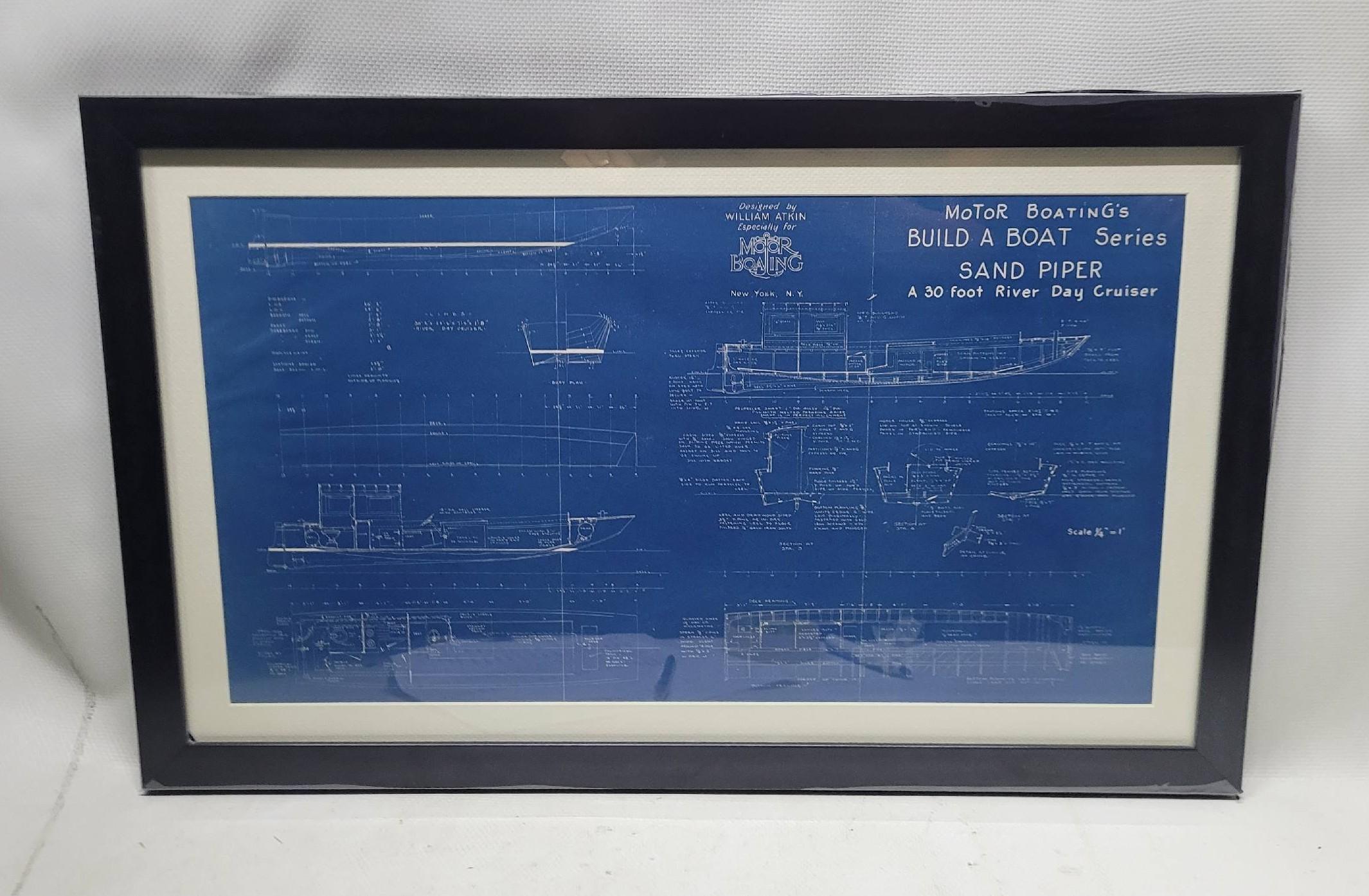 Plano de barco de la serie Construye un barco de Motor Boating. Este plano muestra un diseño de William Atkin del 
