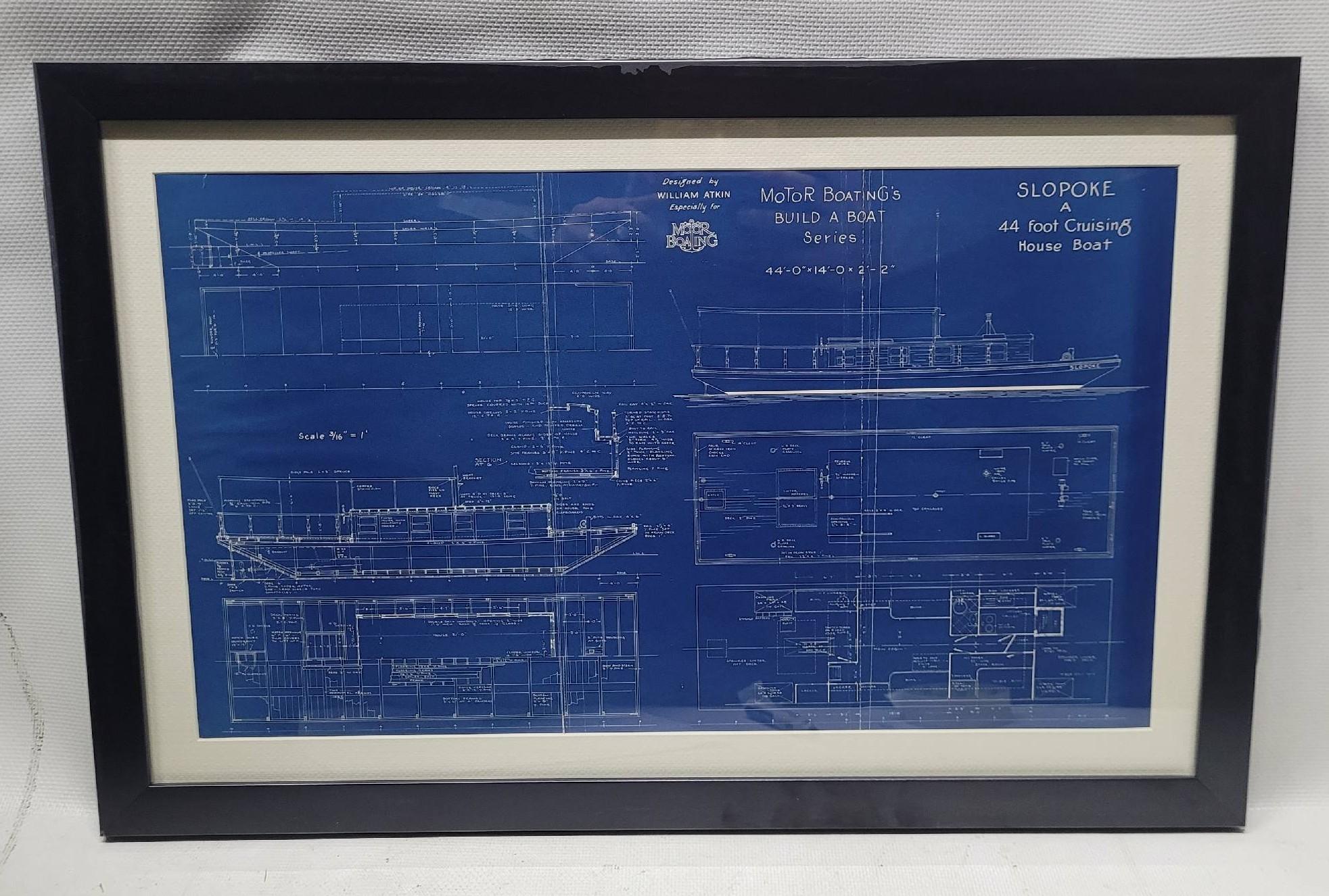 Plano de barco de la serie Construye un barco de Motor Boating. Este plano muestra un diseño de William Atkin del 