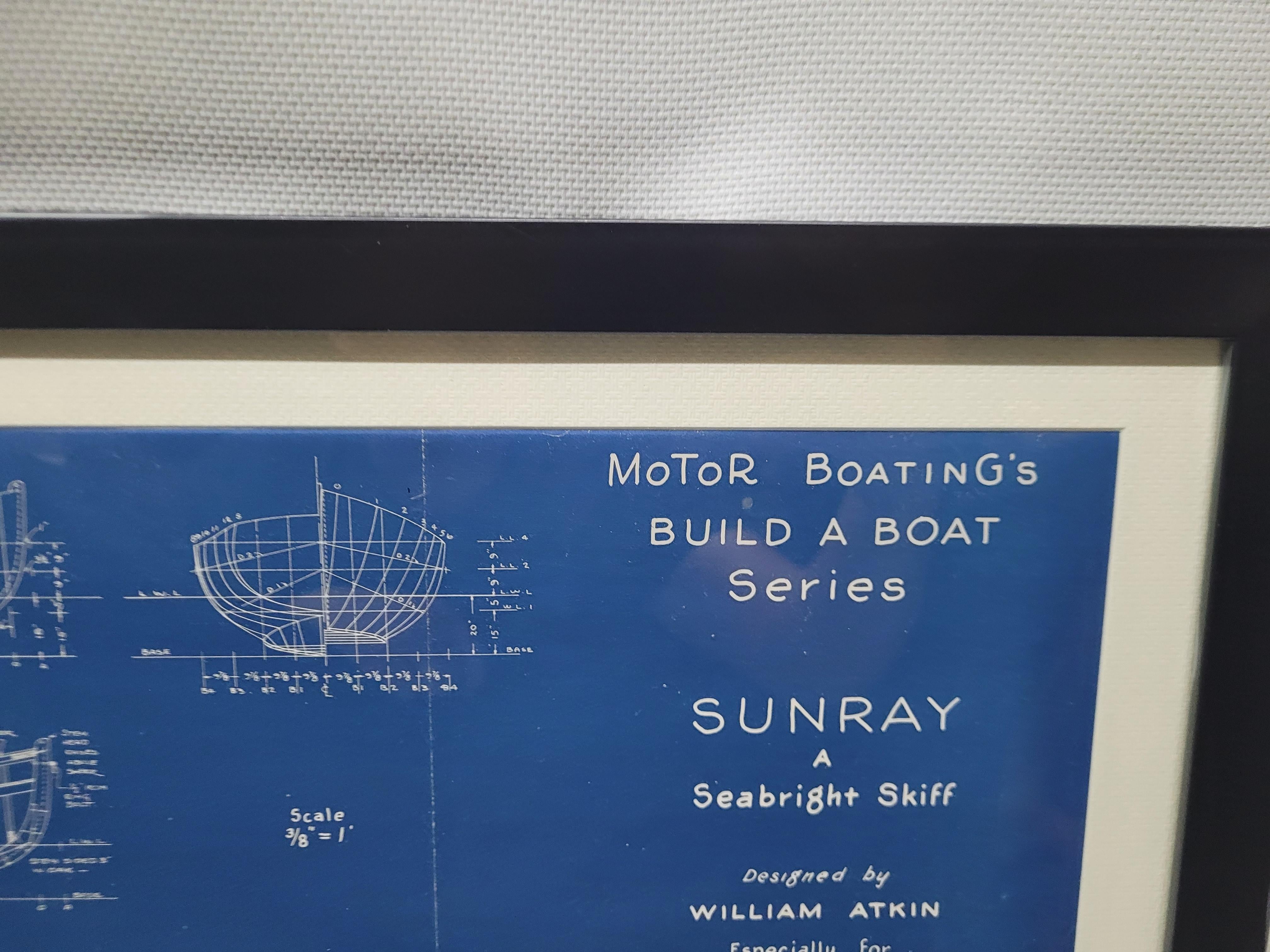 Fin du 20e siècle Blueprint of the Sunray de Motor Boating Publications en vente