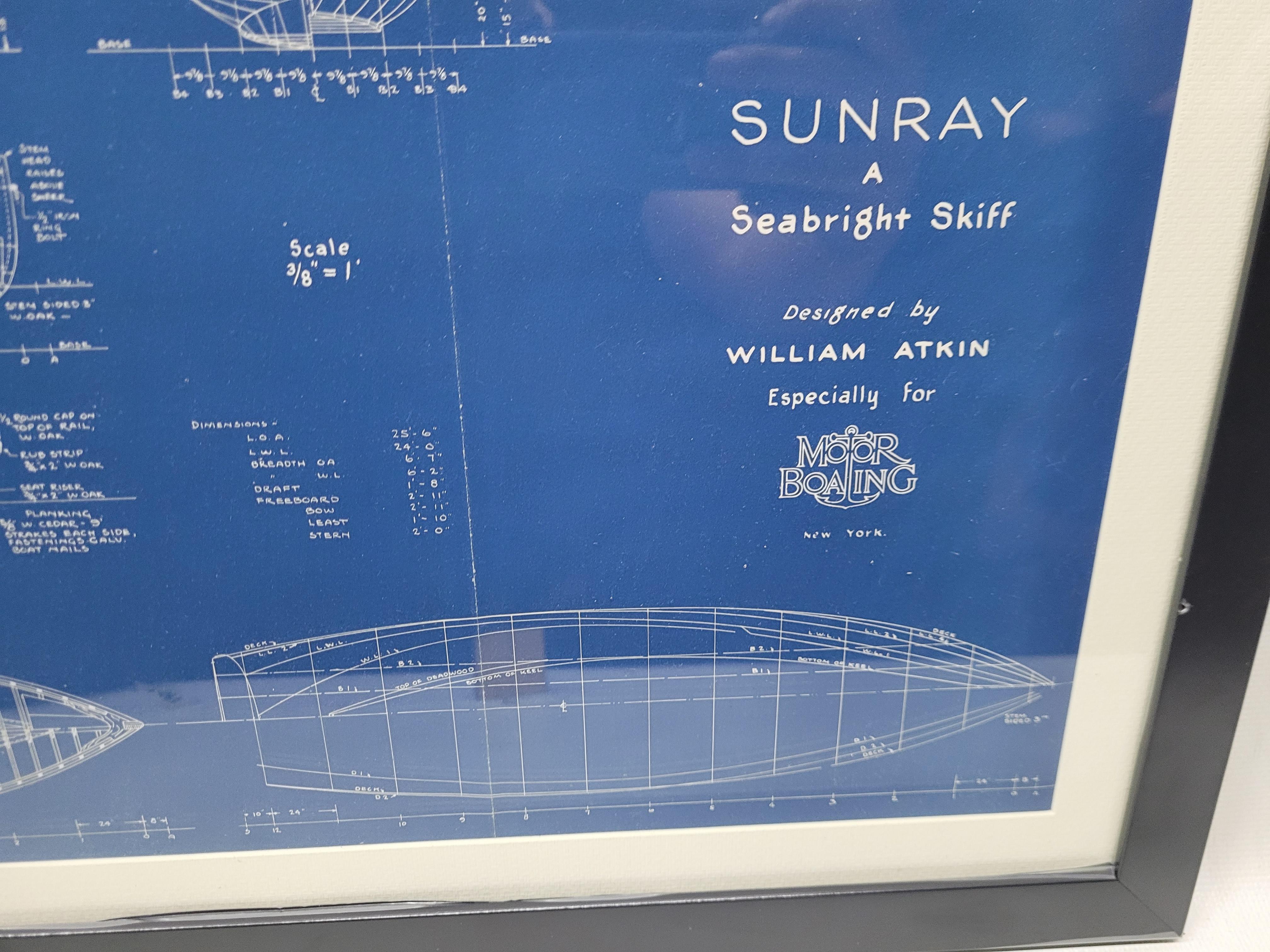 Papier Blueprint of the Sunray de Motor Boating Publications en vente