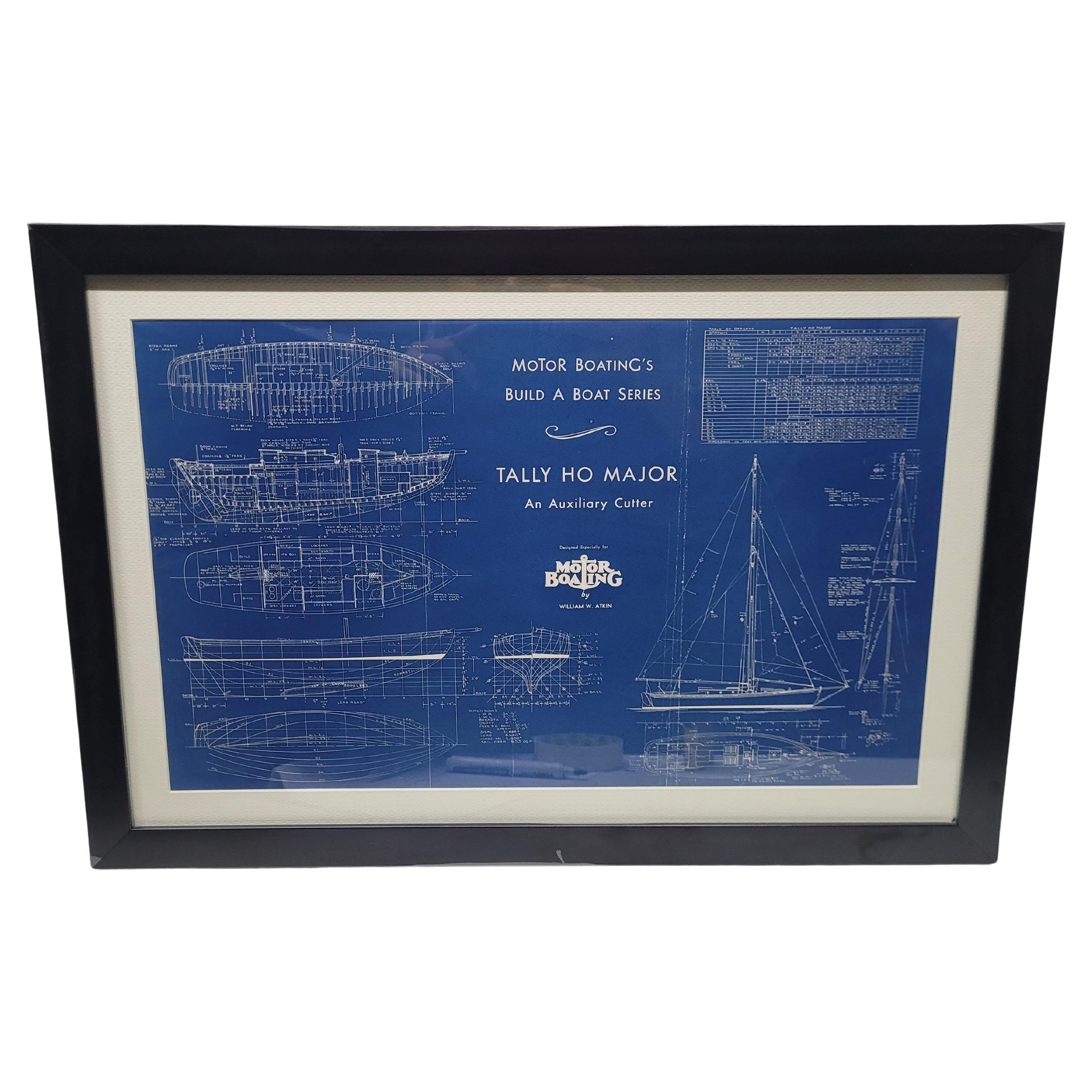Boat Blueprint of the Yacht "Tally Ho Major" from Motor Boating Publications