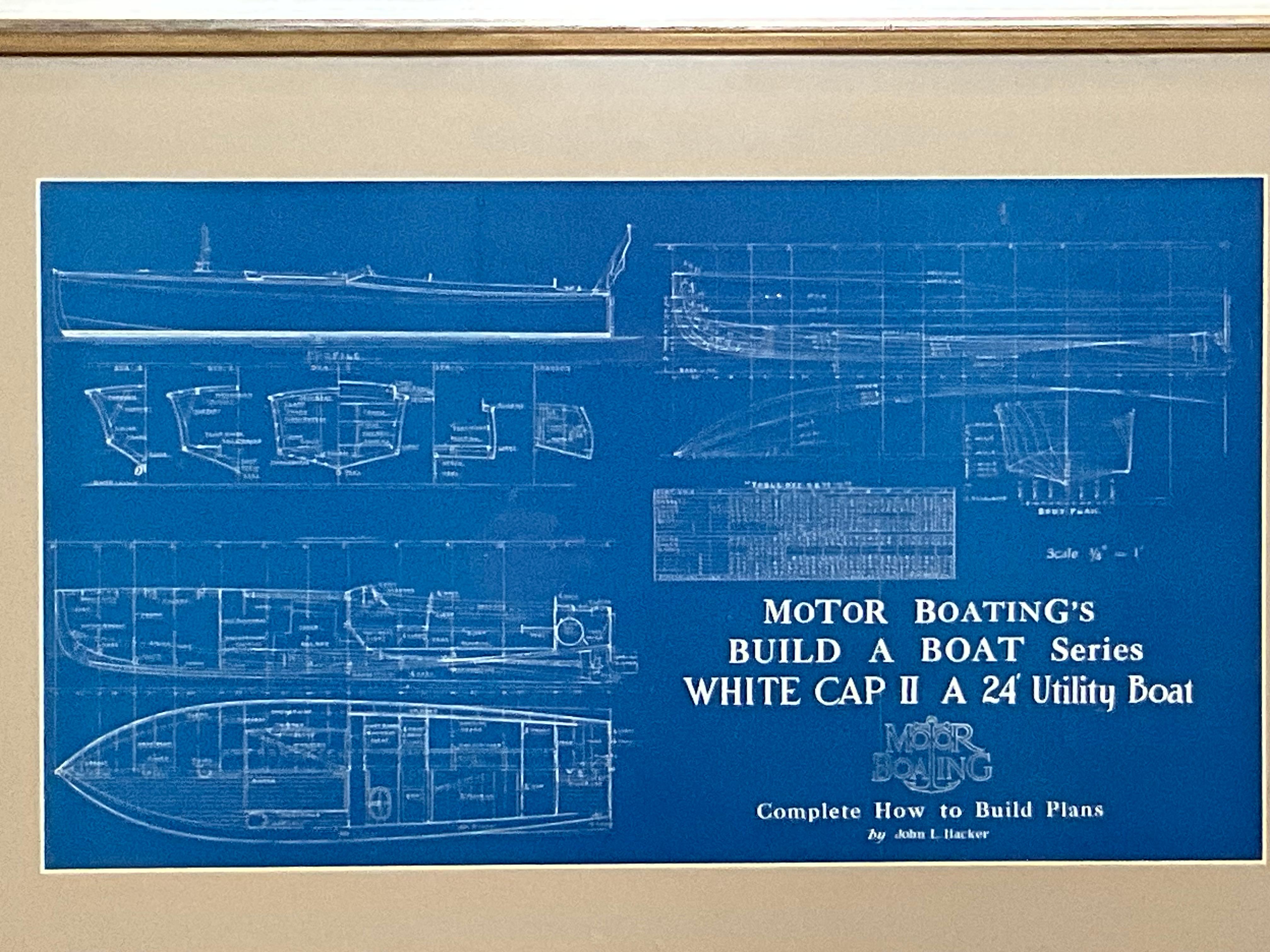 Boat Blueprint der weißen Kapuzenkappe II im Zustand „Gut“ im Angebot in Norwell, MA