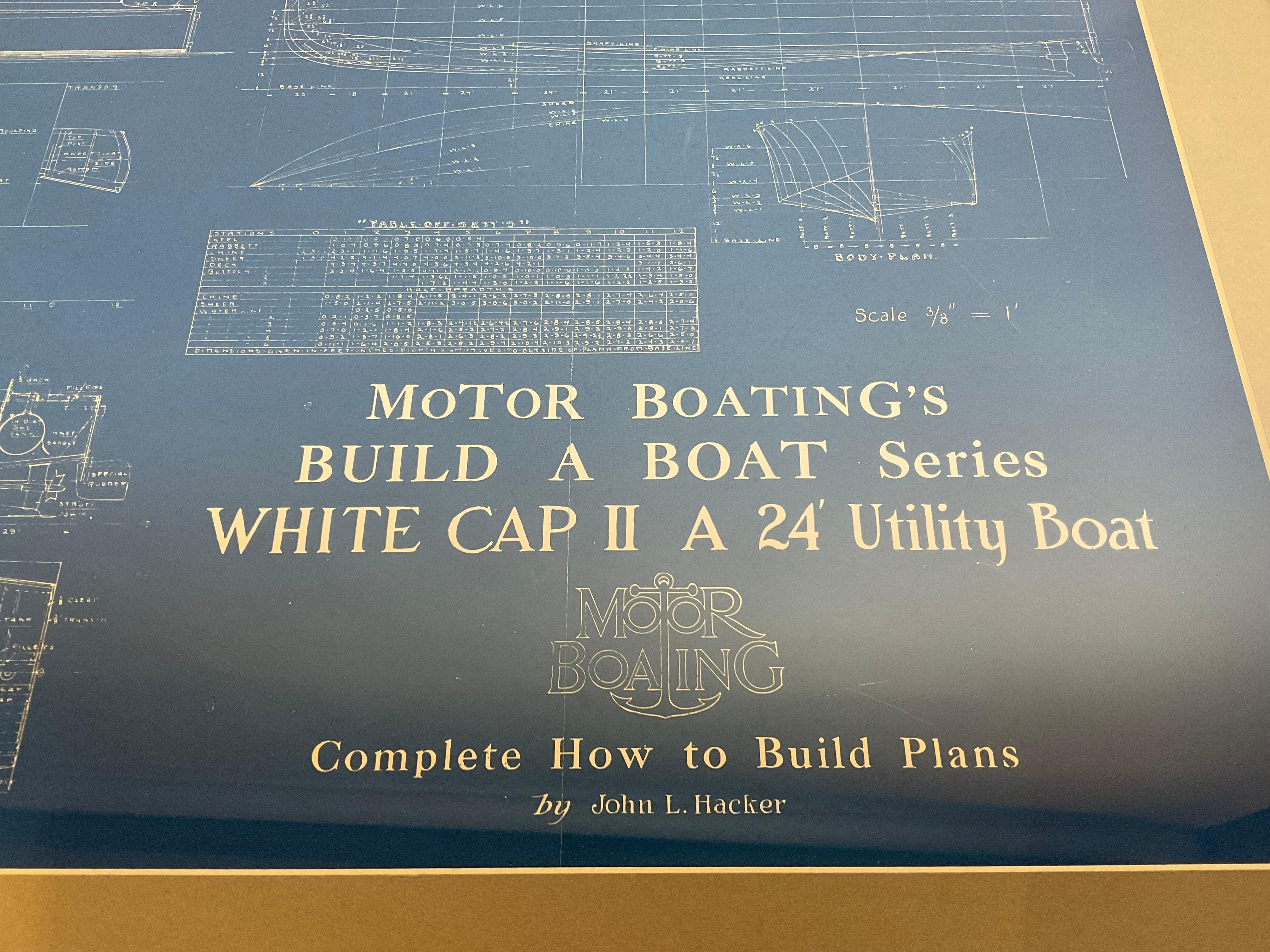 Boat Blueprint der weißen Kapuzenkappe II im Angebot 1
