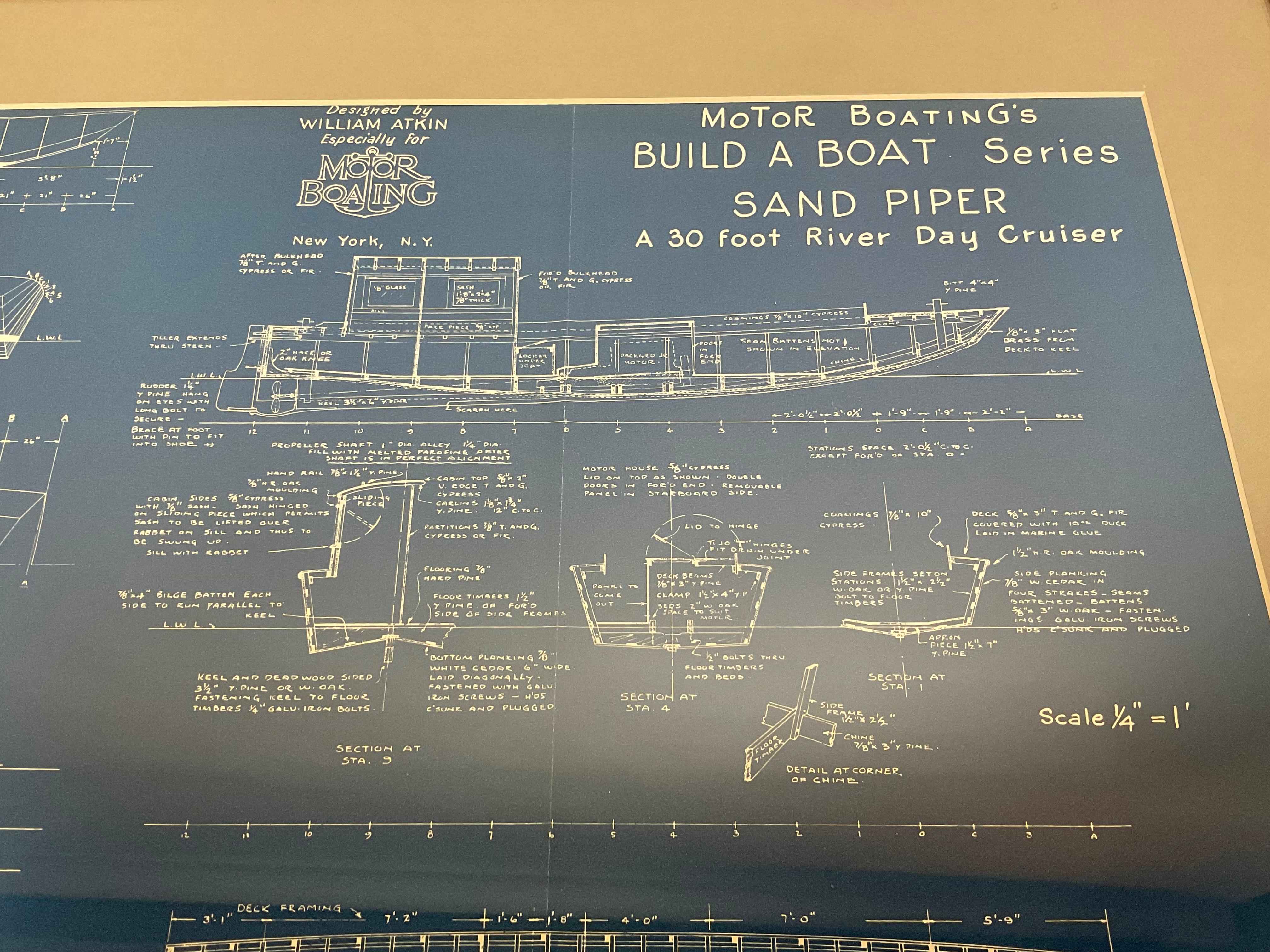 Boat Blueprint Showing the Sand Piper For Sale 4