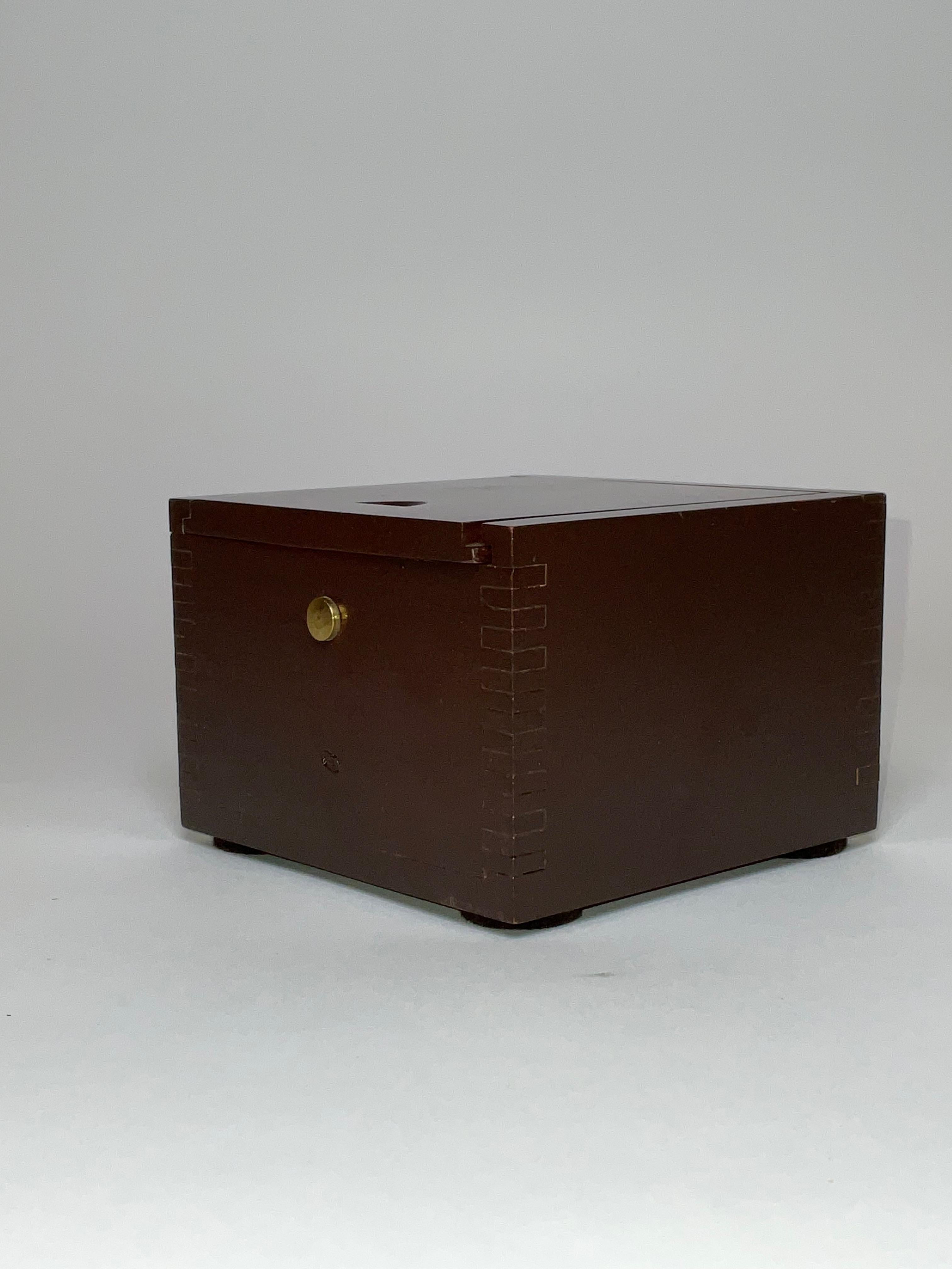 Mid-20th Century Boat Compass on Gimbal in a Mahogany Box For Sale