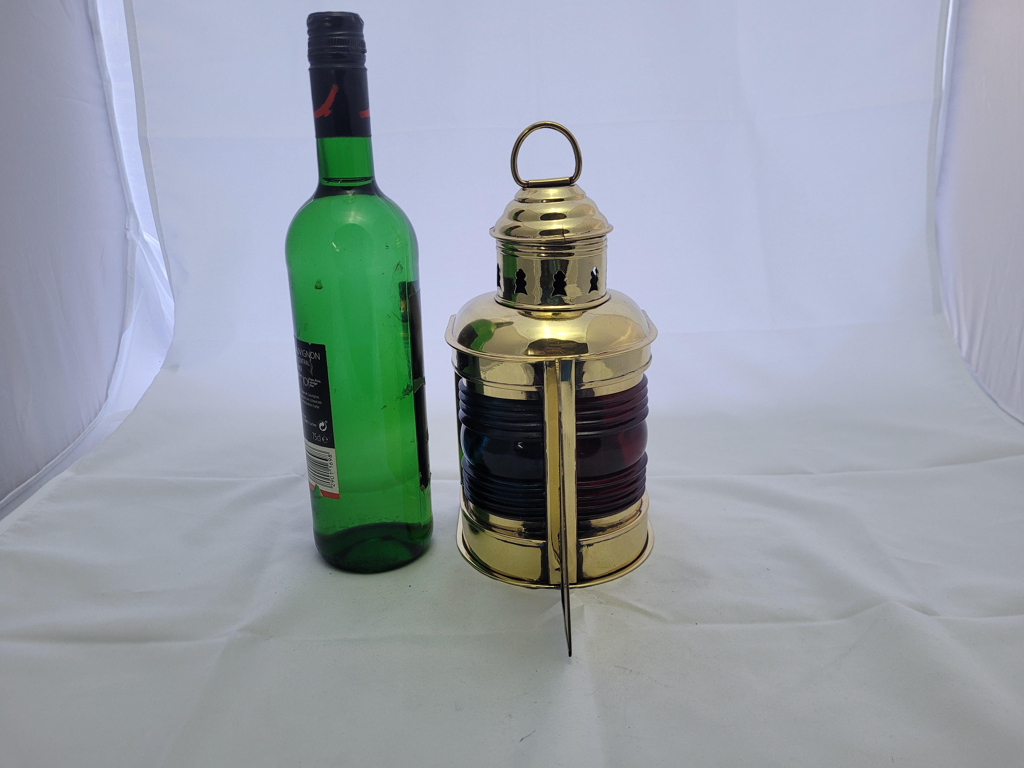 Boat Lantern with Red and Blue Lenses In Good Condition For Sale In Norwell, MA