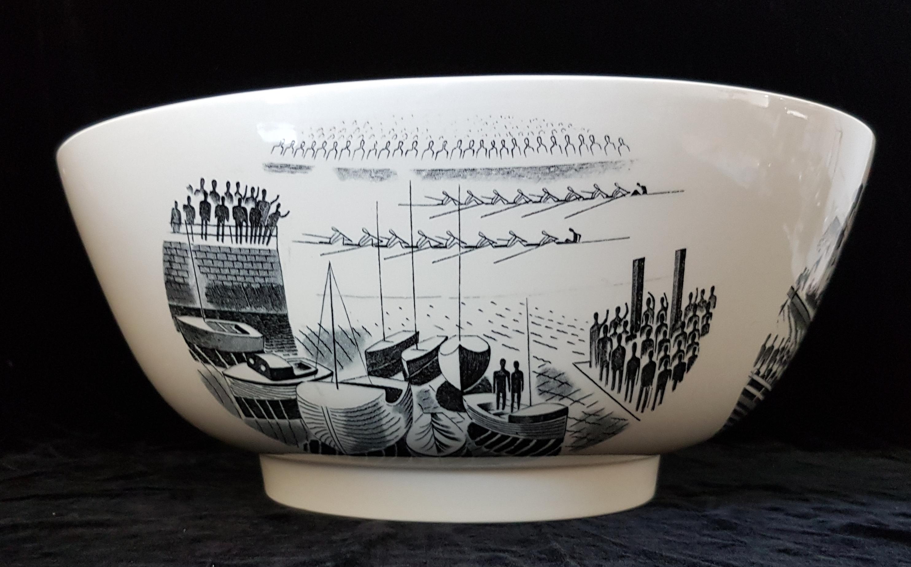 Bootsrennen-Schale, von Eric Ravilious, Wedgwood 1973 (Art déco) im Angebot