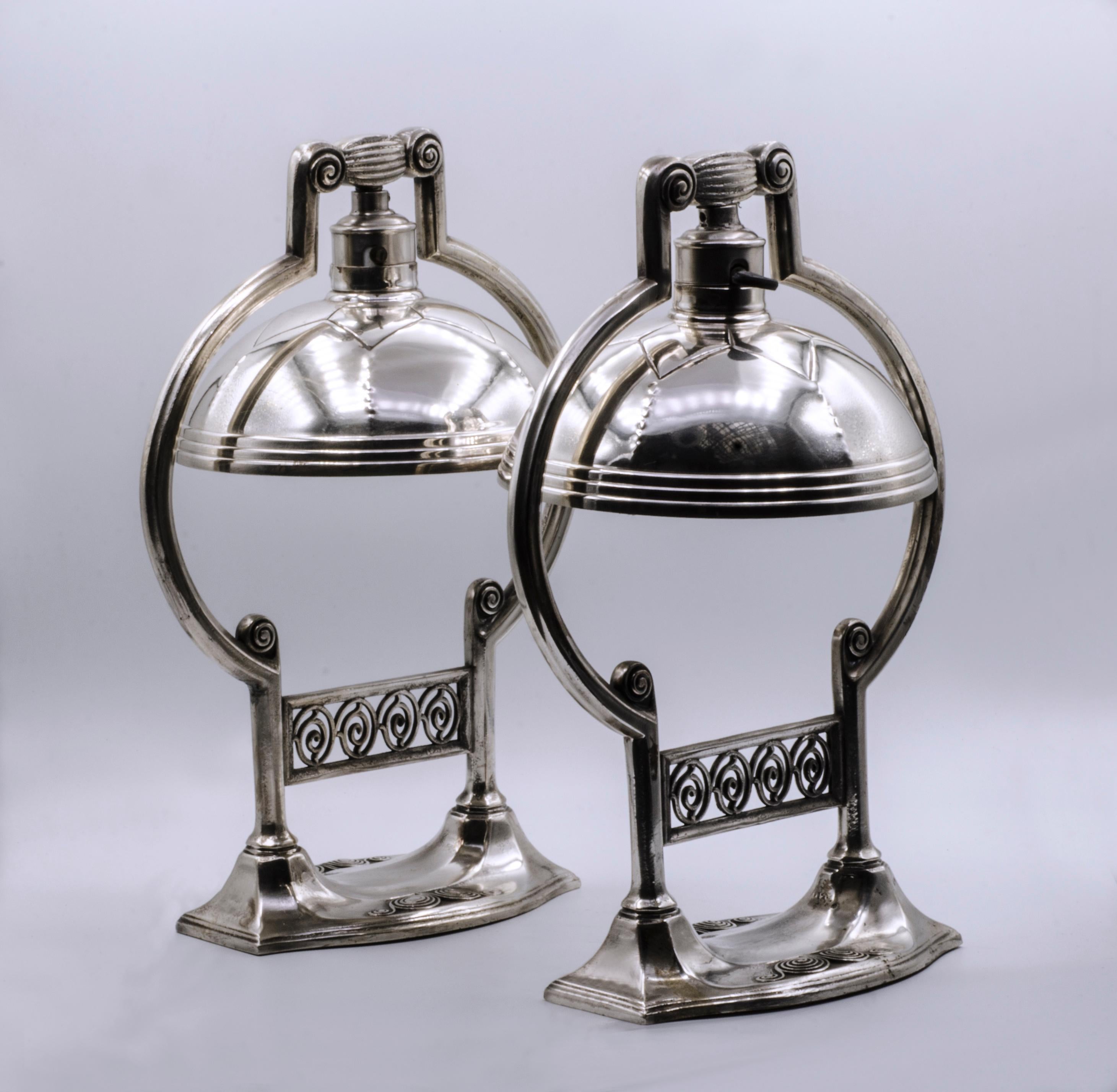 Art Nouveau Boat Sconces by Orivit (WMF) For Sale