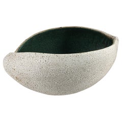 Boat Shaped Bowl Pottery with Glaze by Yumiko Kuga