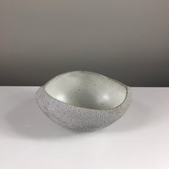 Boat Shaped Bowl with Inner Light Grey Glaze by Yumiko Kuga