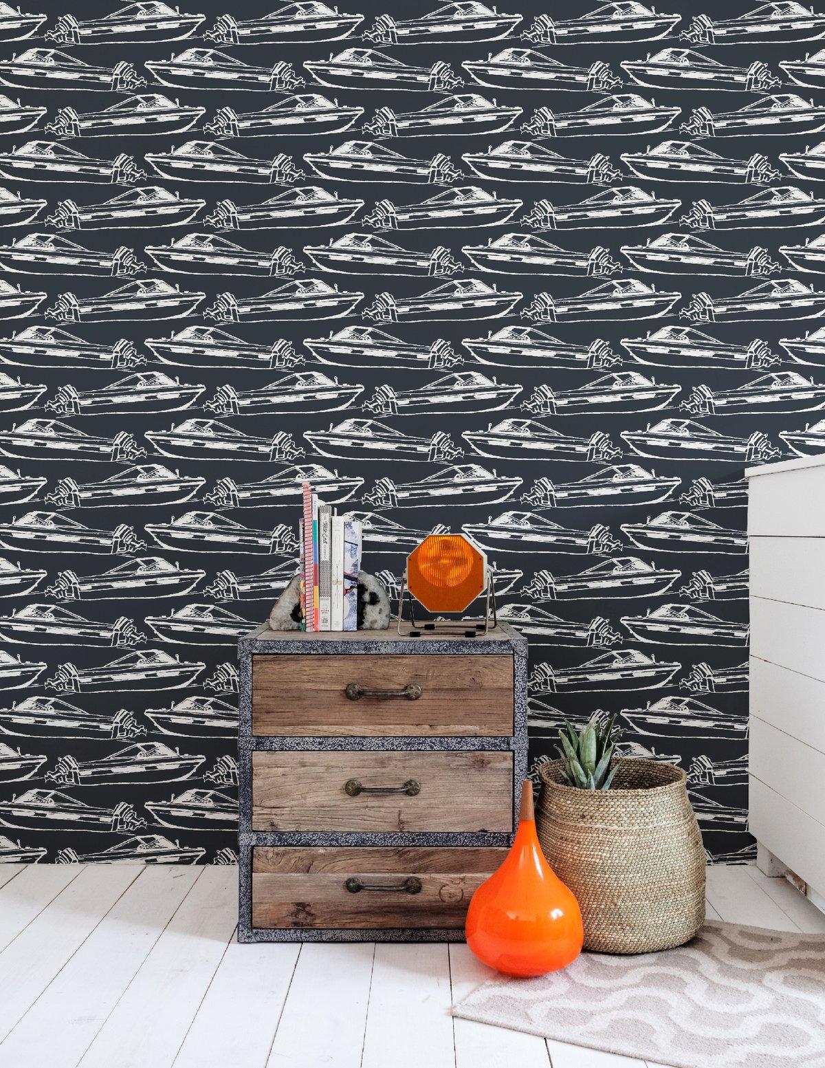 This beautiful speedboat wallpaper is a collaboration with Finnish designer Paola Suhonen of Ivana Helsinki.
 
Samples are available for $18 including US shipping, please message us to purchase.  

Printing: Digital pigment print (minimum order of 4