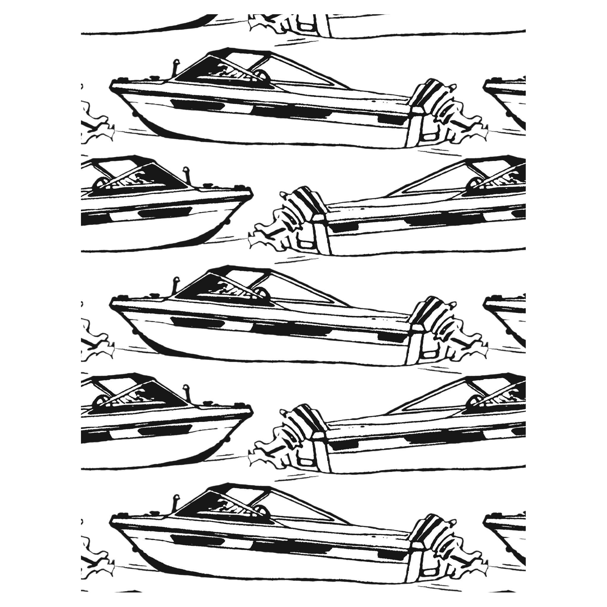 Carta da parati Boating in bianco e nero, antracite in vendita