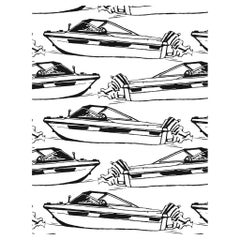 Boating Wallpaper Black and White, Charcoal