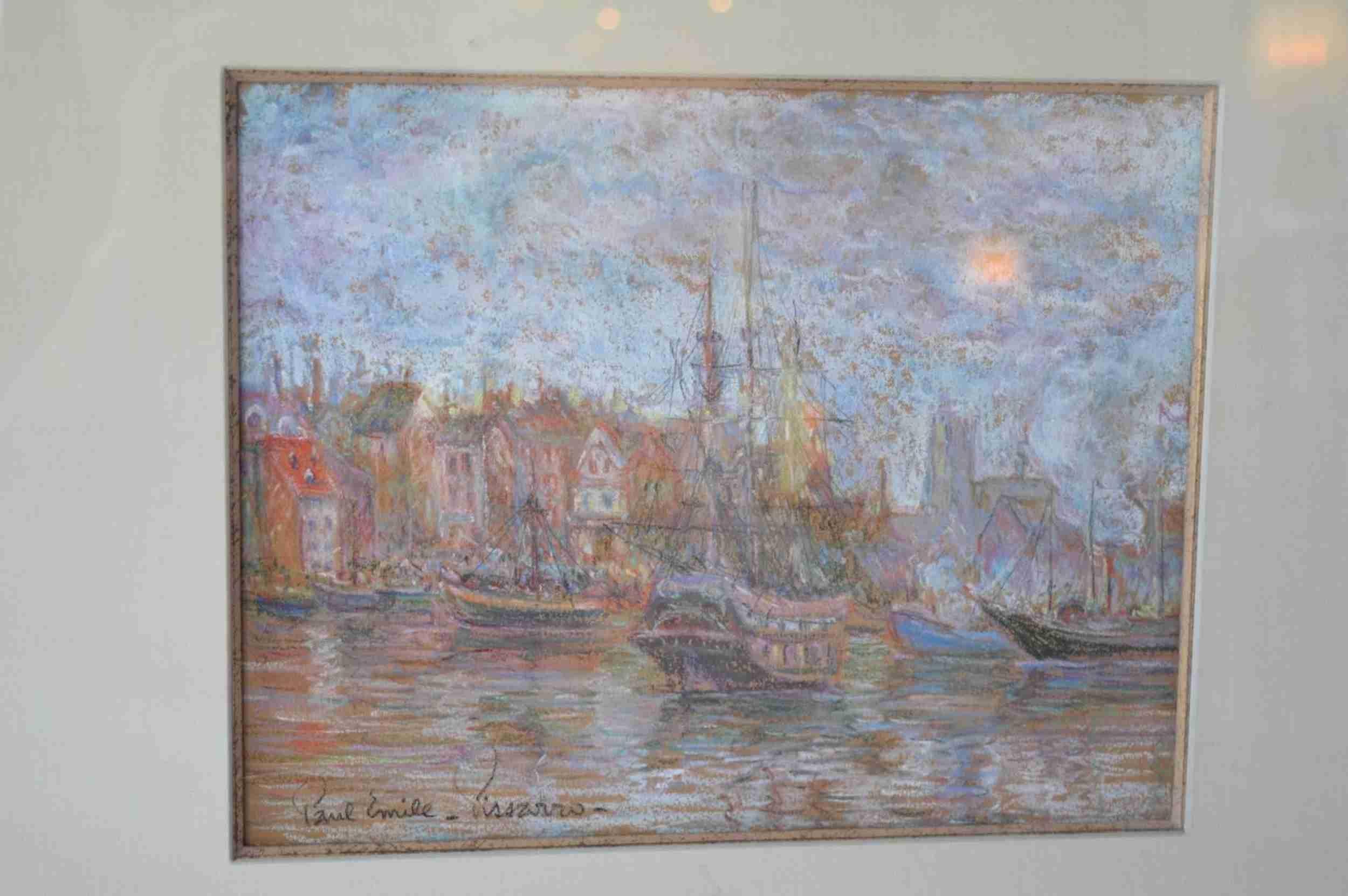 Paper Boats in the Harbor by Paul-Emile Pissaro For Sale